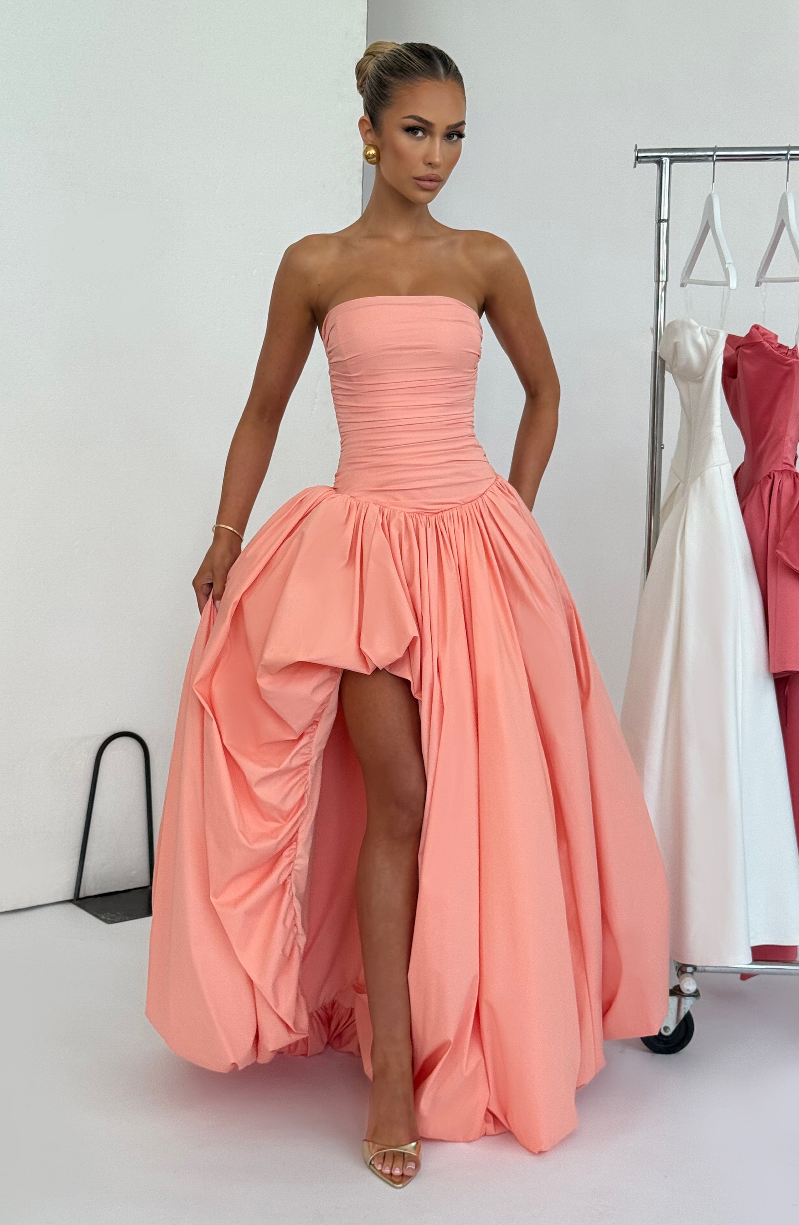 minilena Jillian Maxi Dress Peach