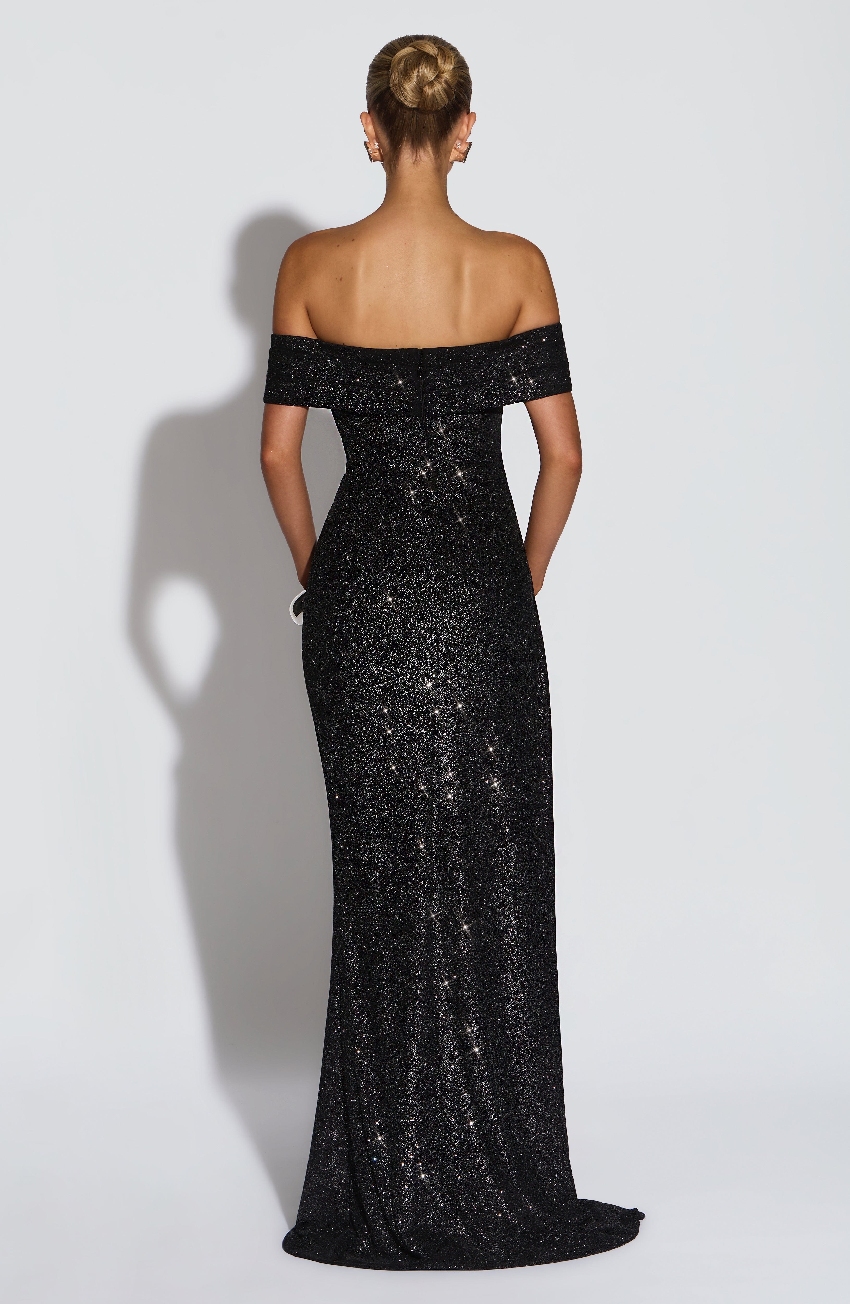 minilena Joyce Maxi Dress Black Sparkle