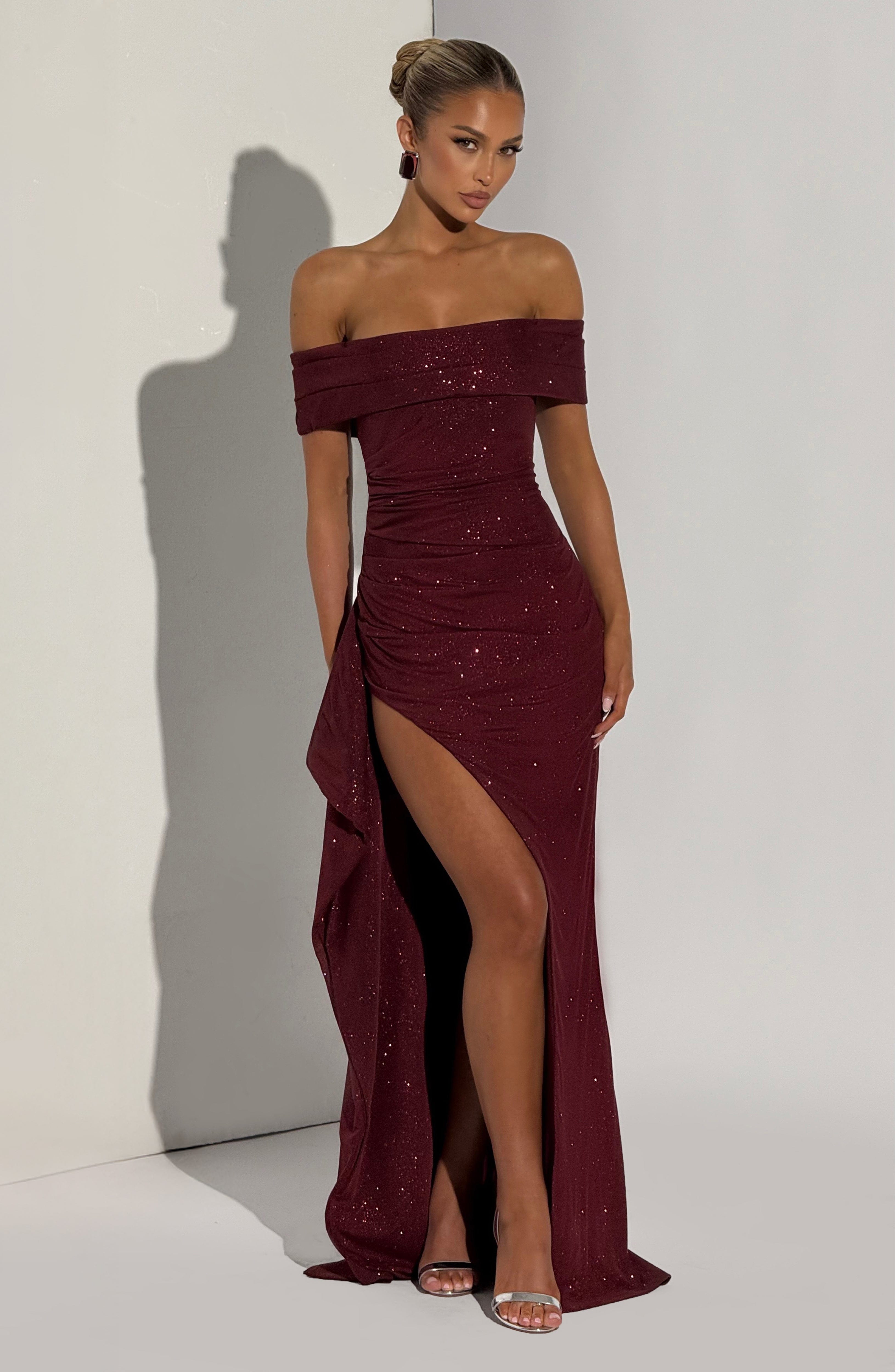 minilena Joyce Maxi Dress Wine Sparkle