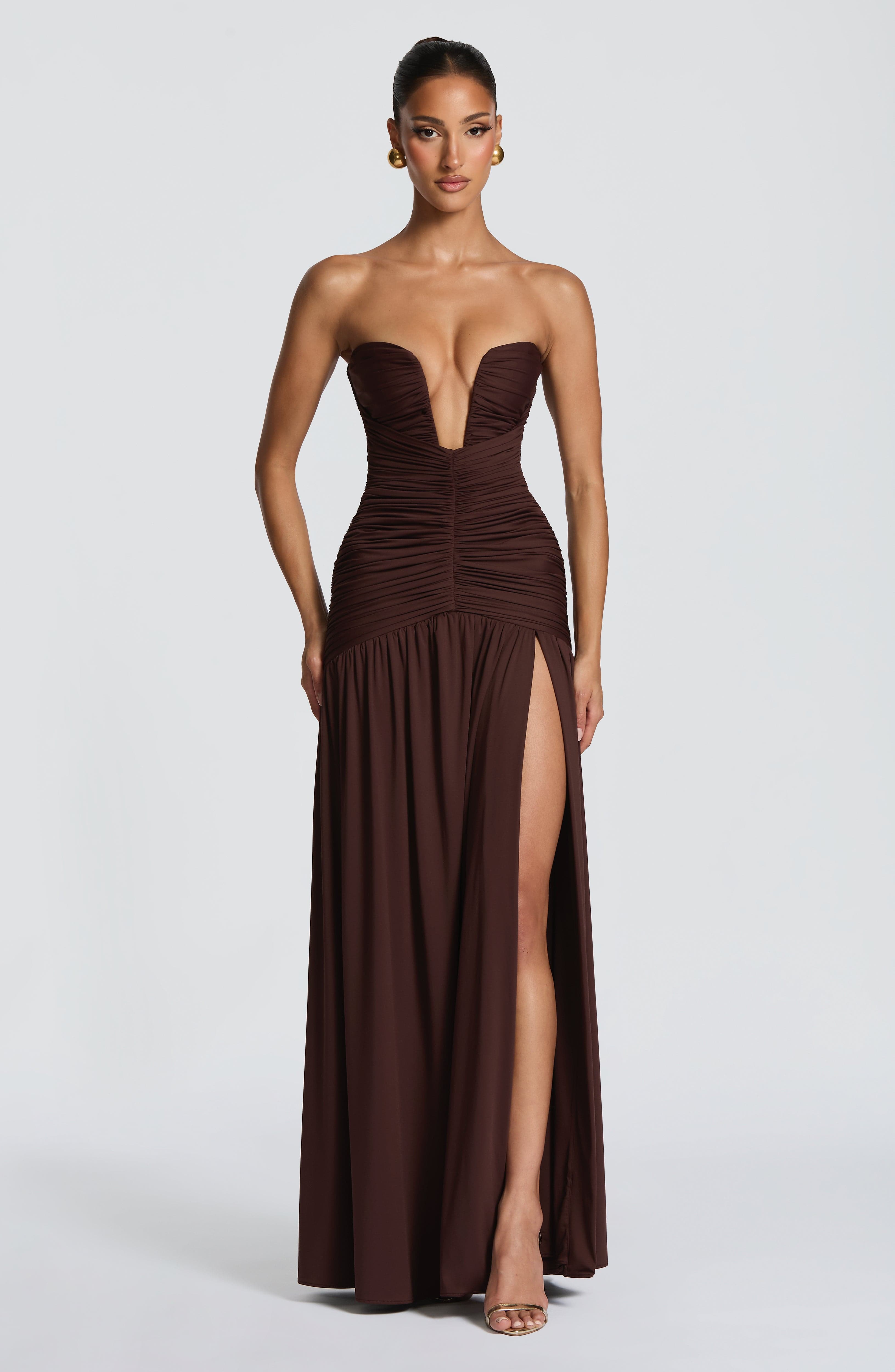 minilena Junia Maxi Dress Plum Brown