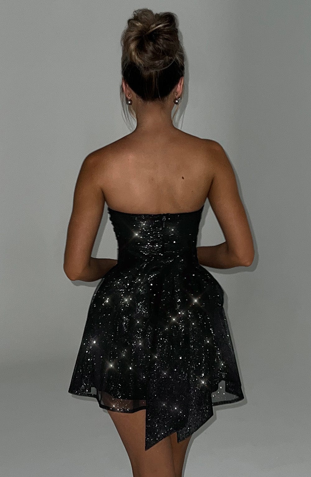minilena Katrina Mini Dress Black Sparkle