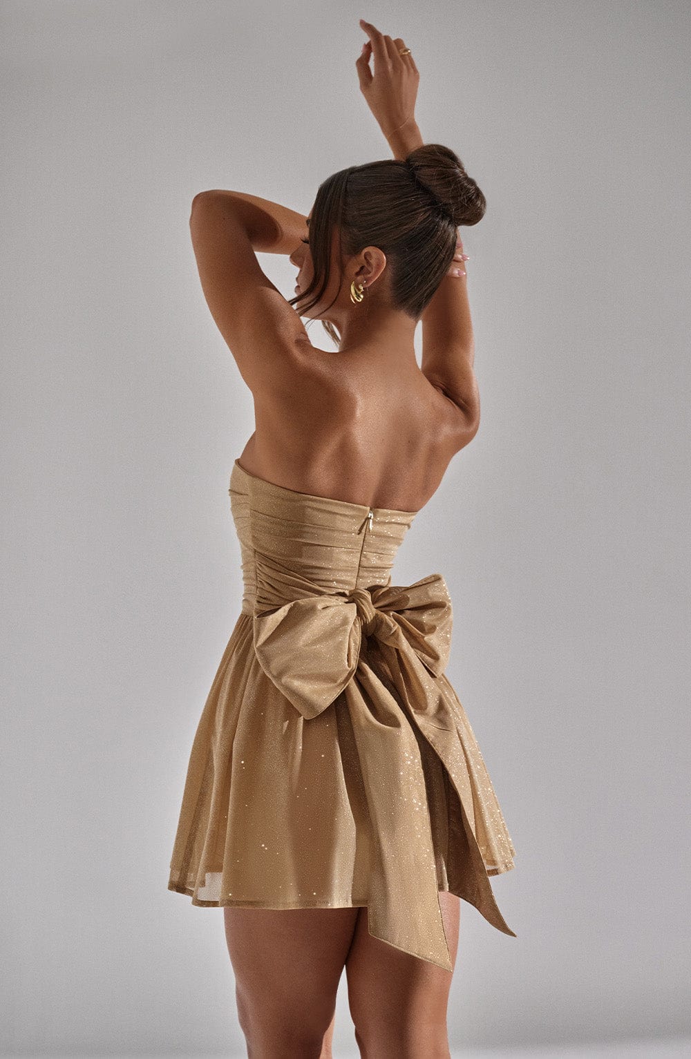 minilena Katrina Mini Dress Gold Sparkle