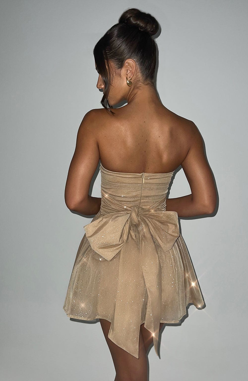 minilena Katrina Mini Dress Gold Sparkle