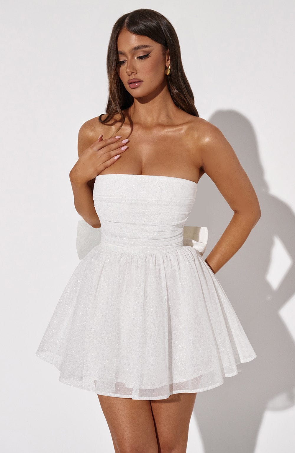 minilena Katrina Mini Dress Ivory Sparkle