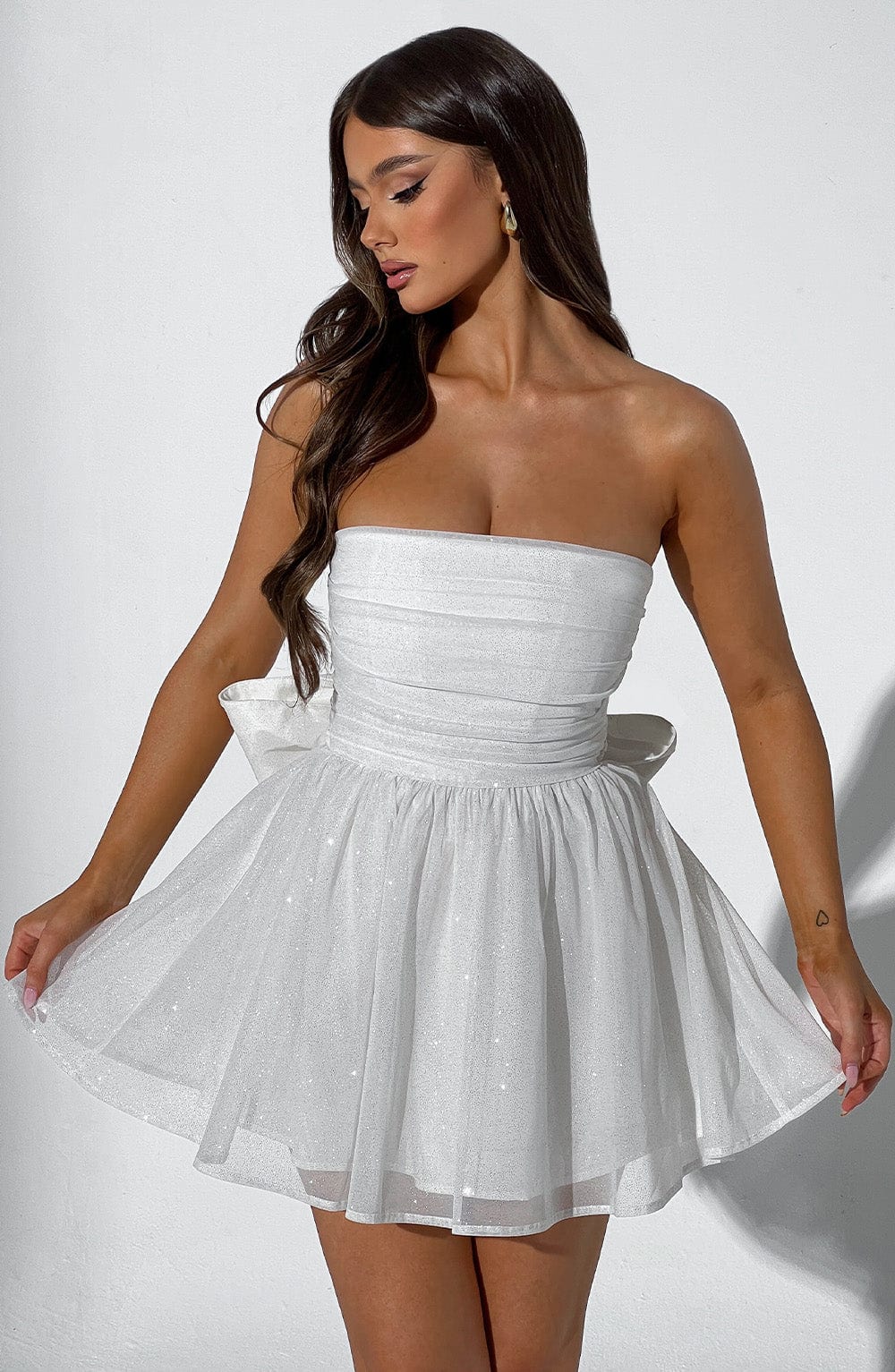 minilena Katrina Mini Dress Ivory Sparkle