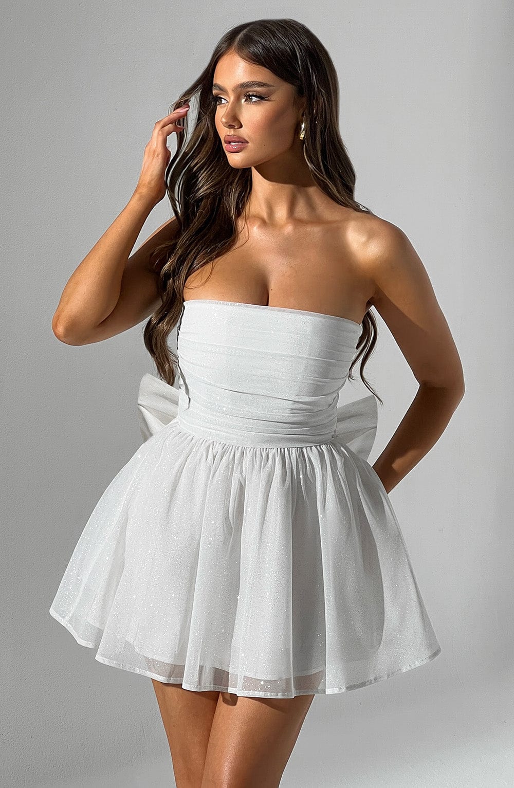 minilena Katrina Mini Dress Ivory Sparkle