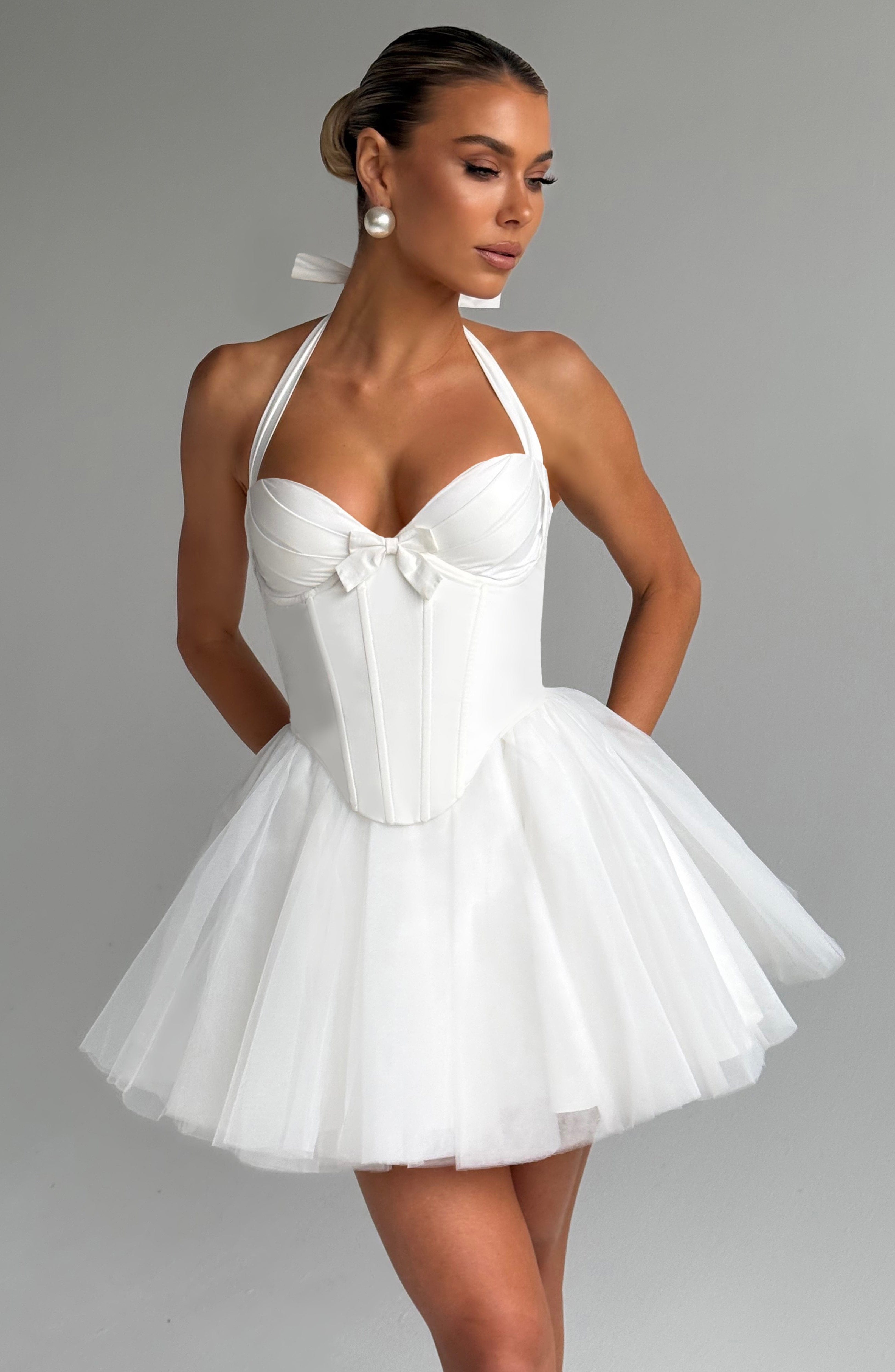 minilena Keely Mini Dress Ivory