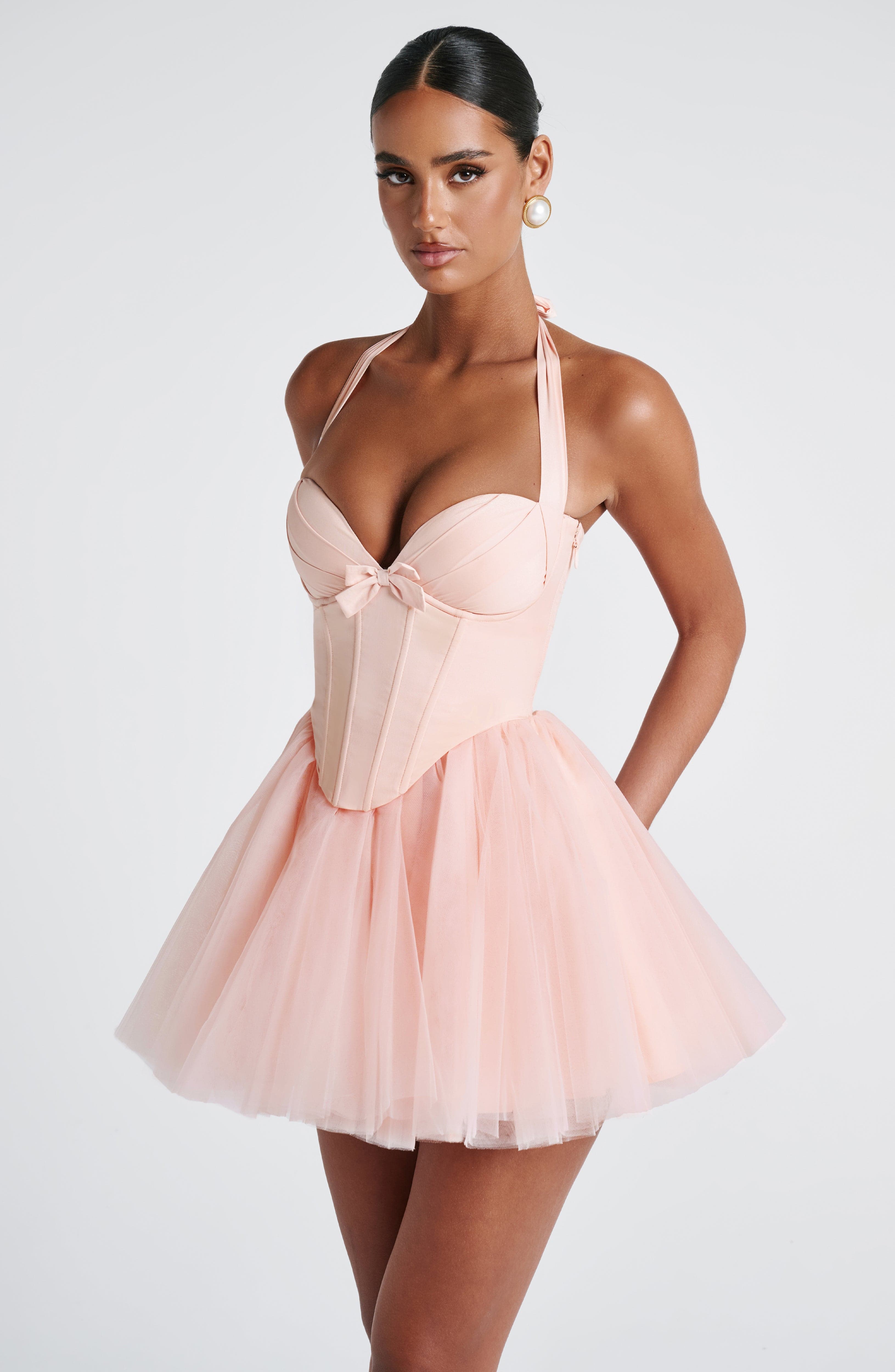 minilena Keely Mini Dress Soft Peach
