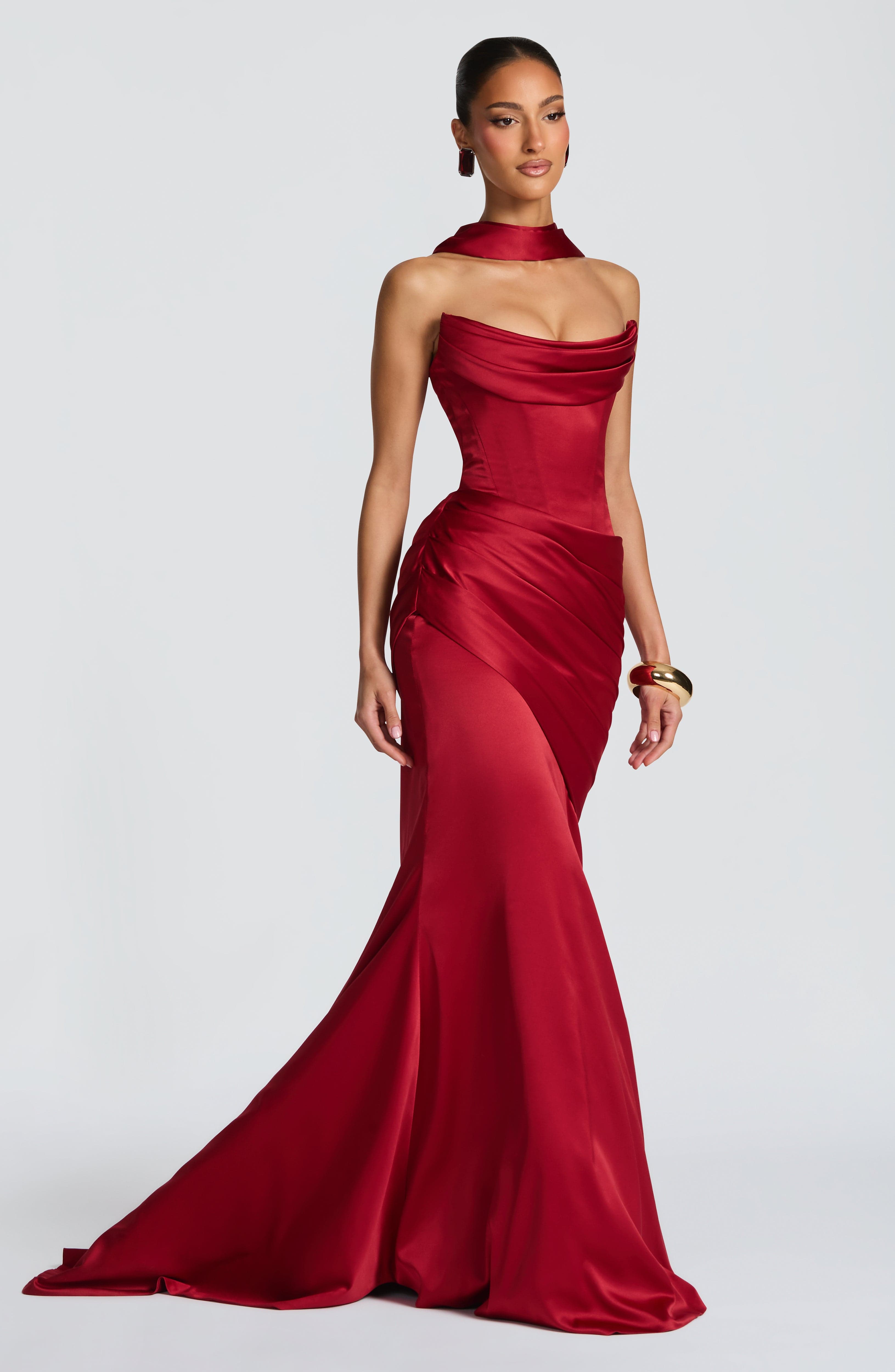 minilena Kensington Maxi Dress Deep Red