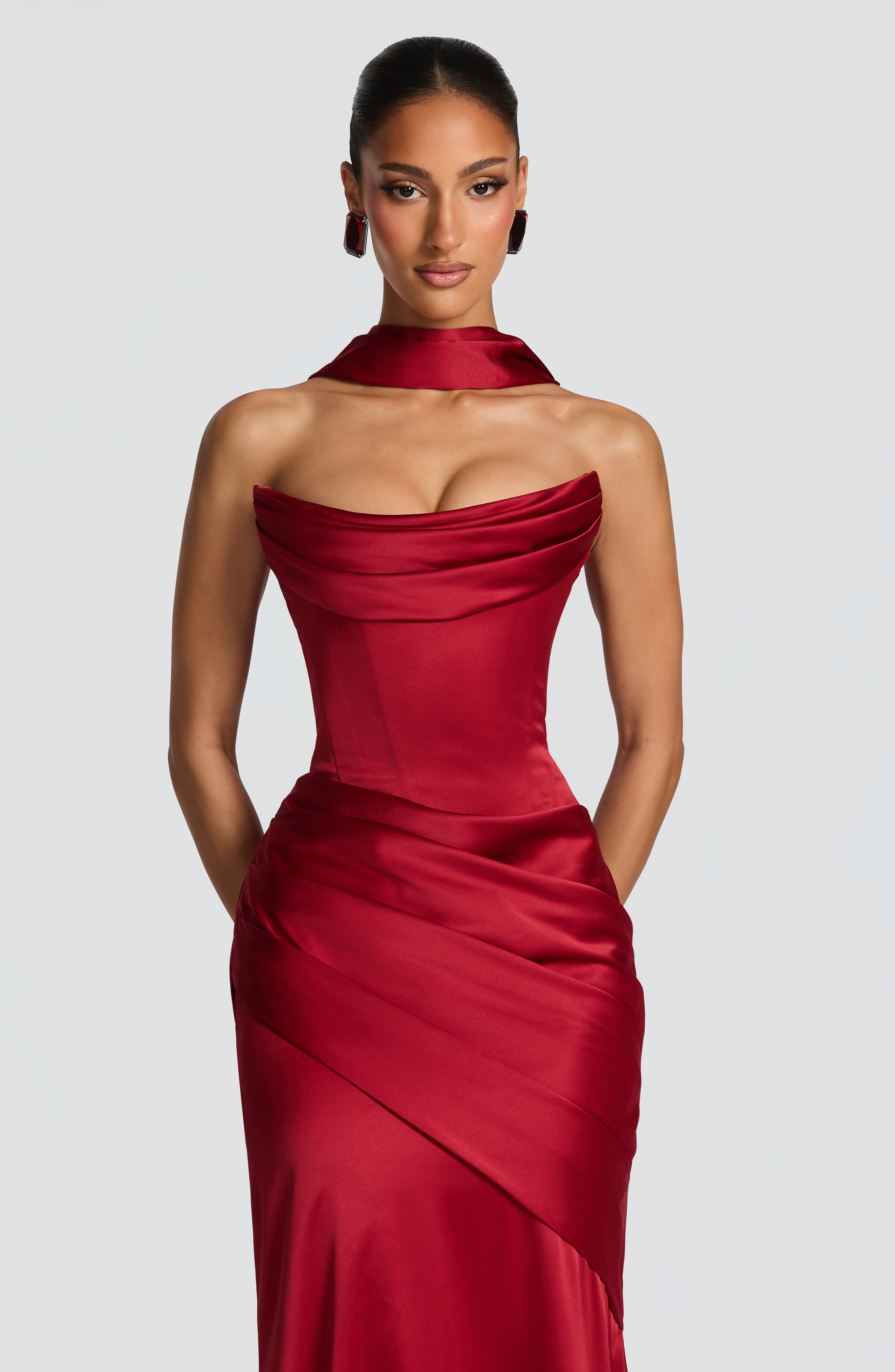 minilena Kensington Maxi Dress Deep Red