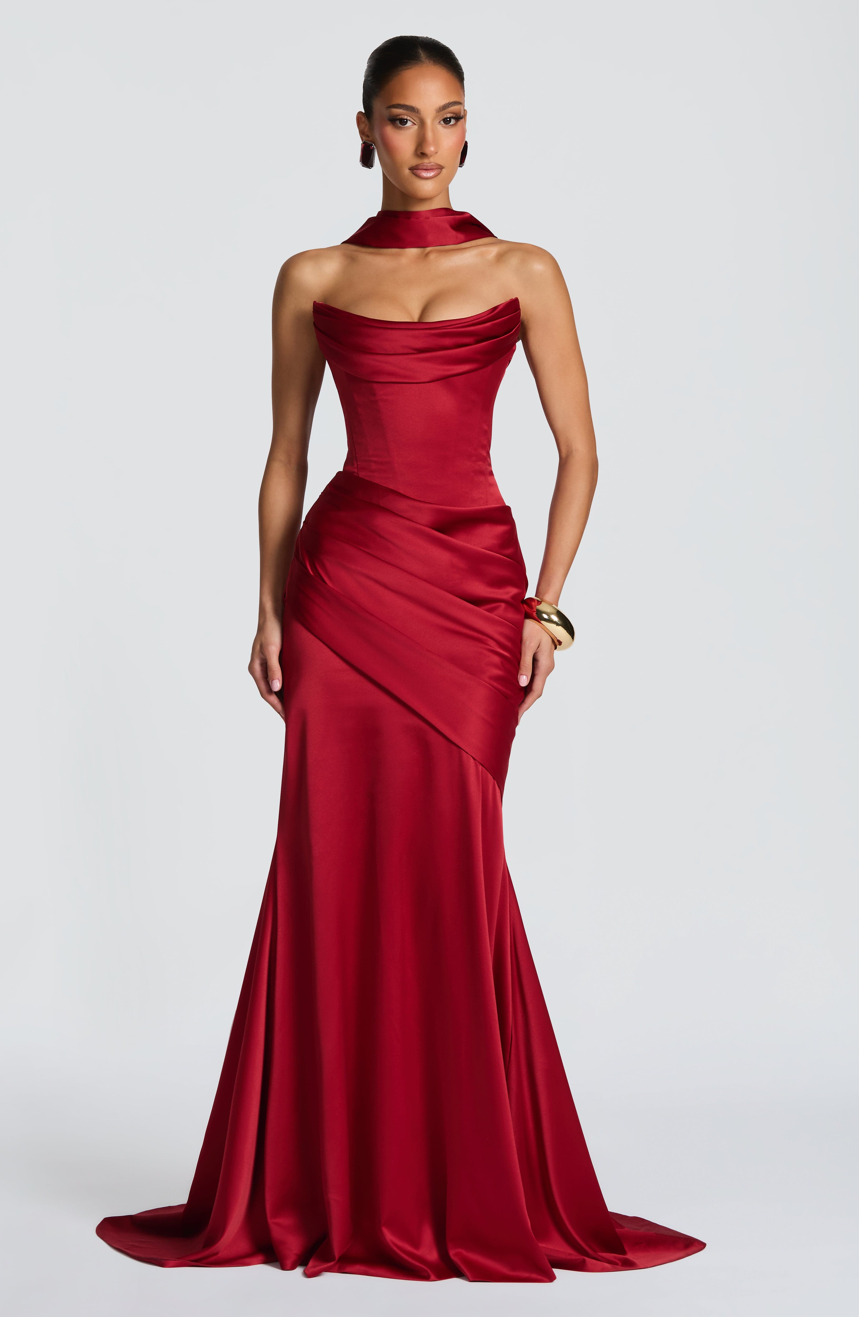 minilena Kensington Maxi Dress Deep Red