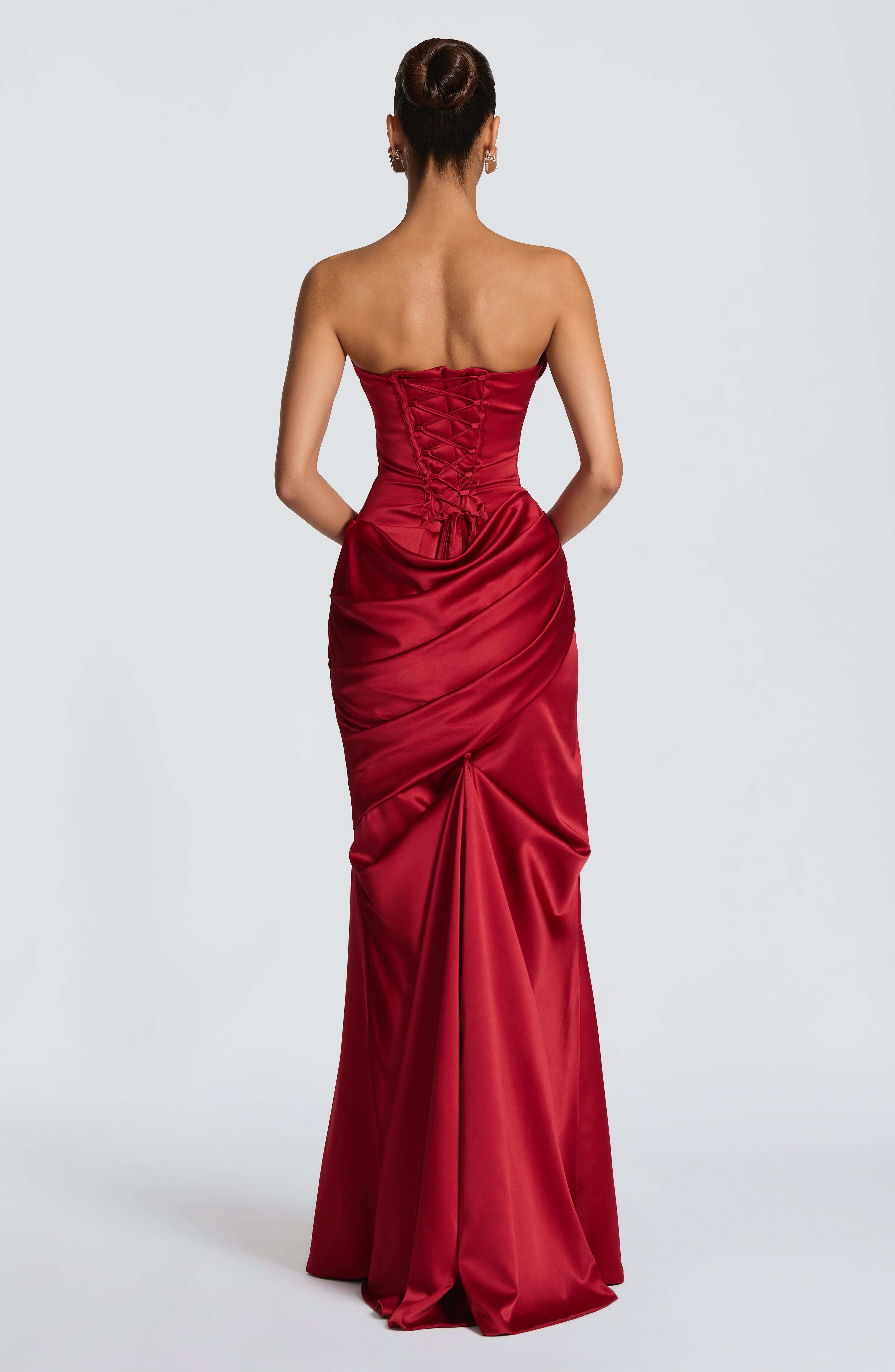 minilena Kensington Maxi Dress Deep Red