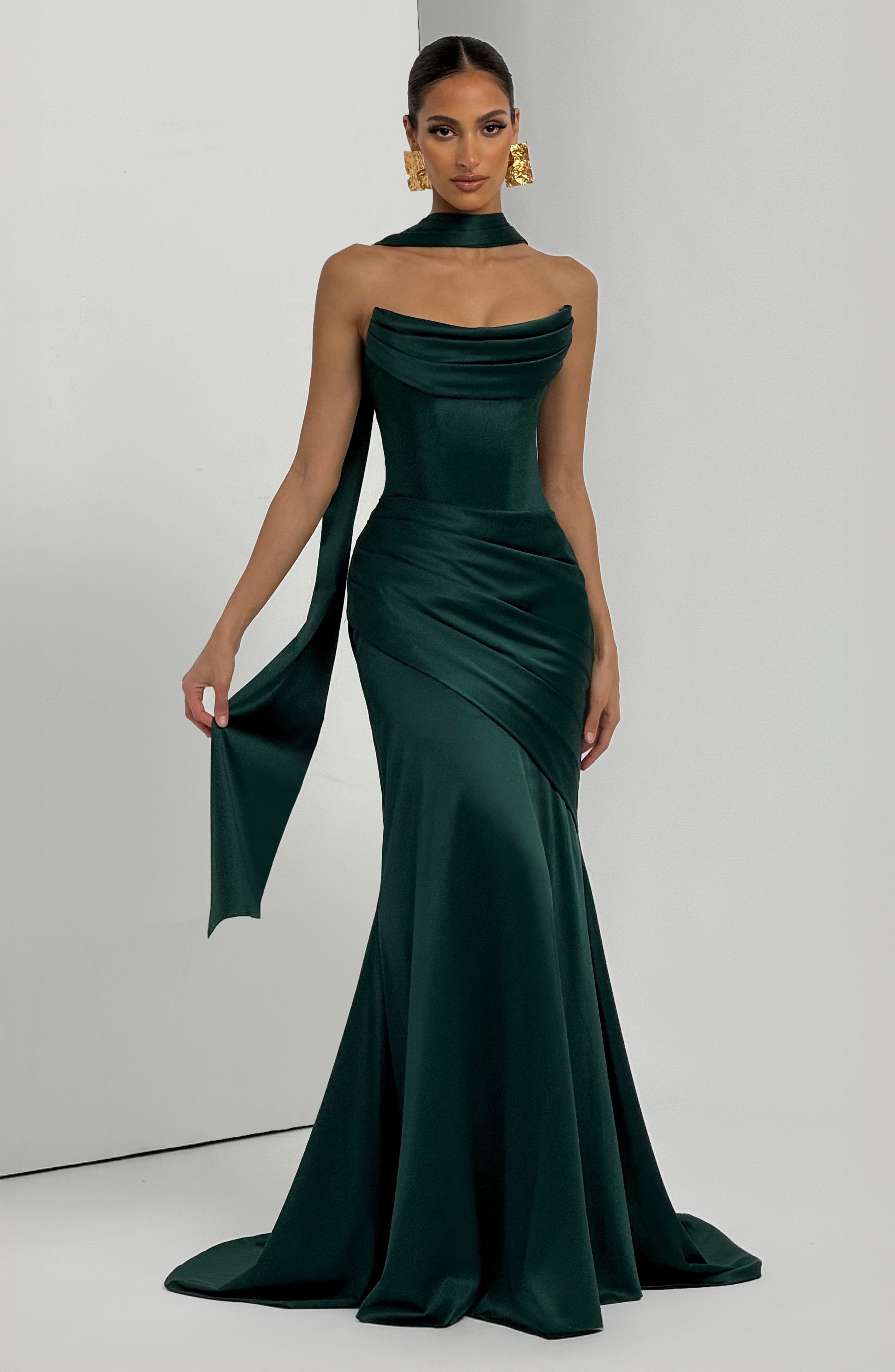minilena Kensington Maxi Dress Emerald