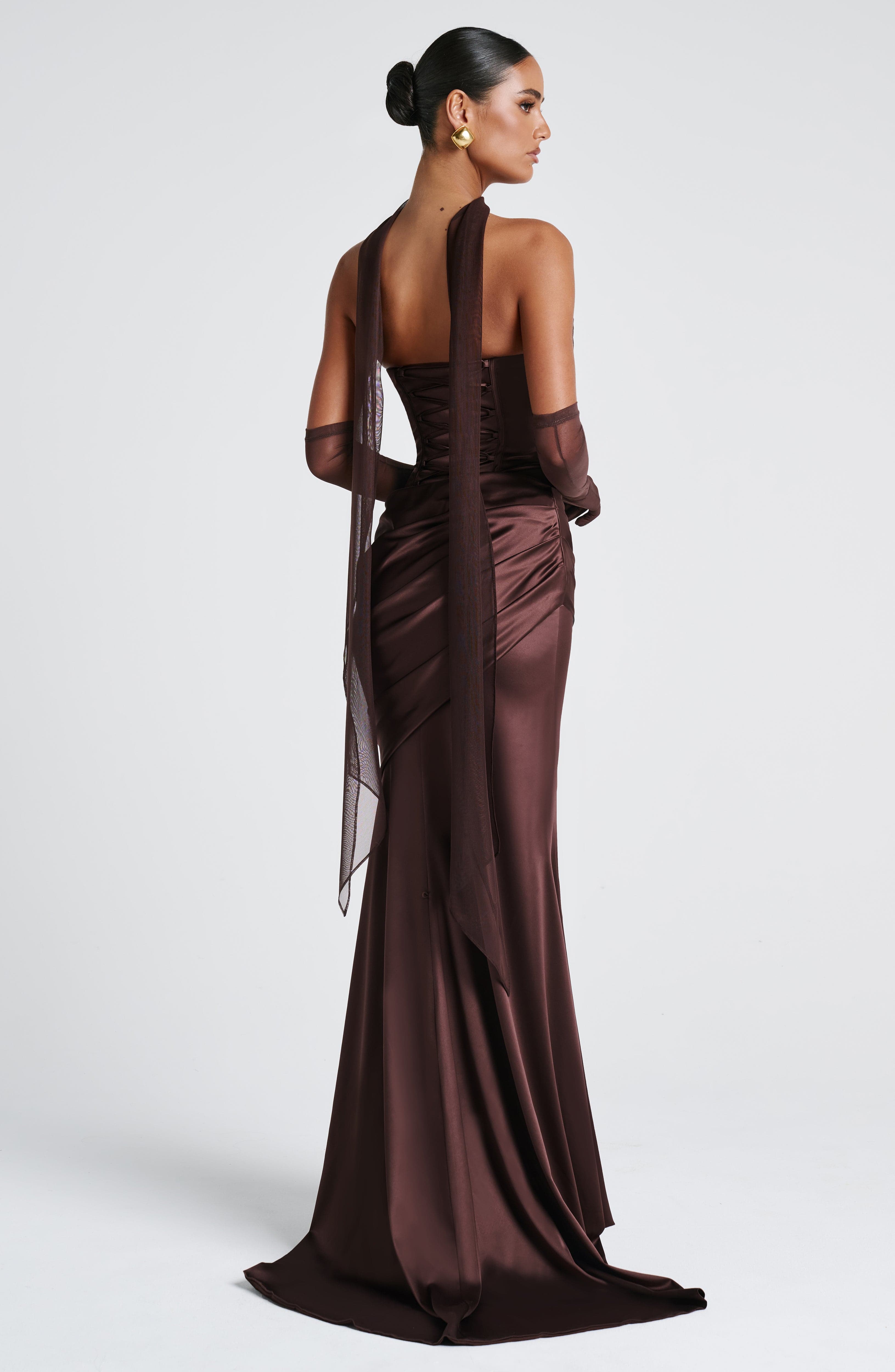 minilena Kensington Maxi Dress Plum Brown