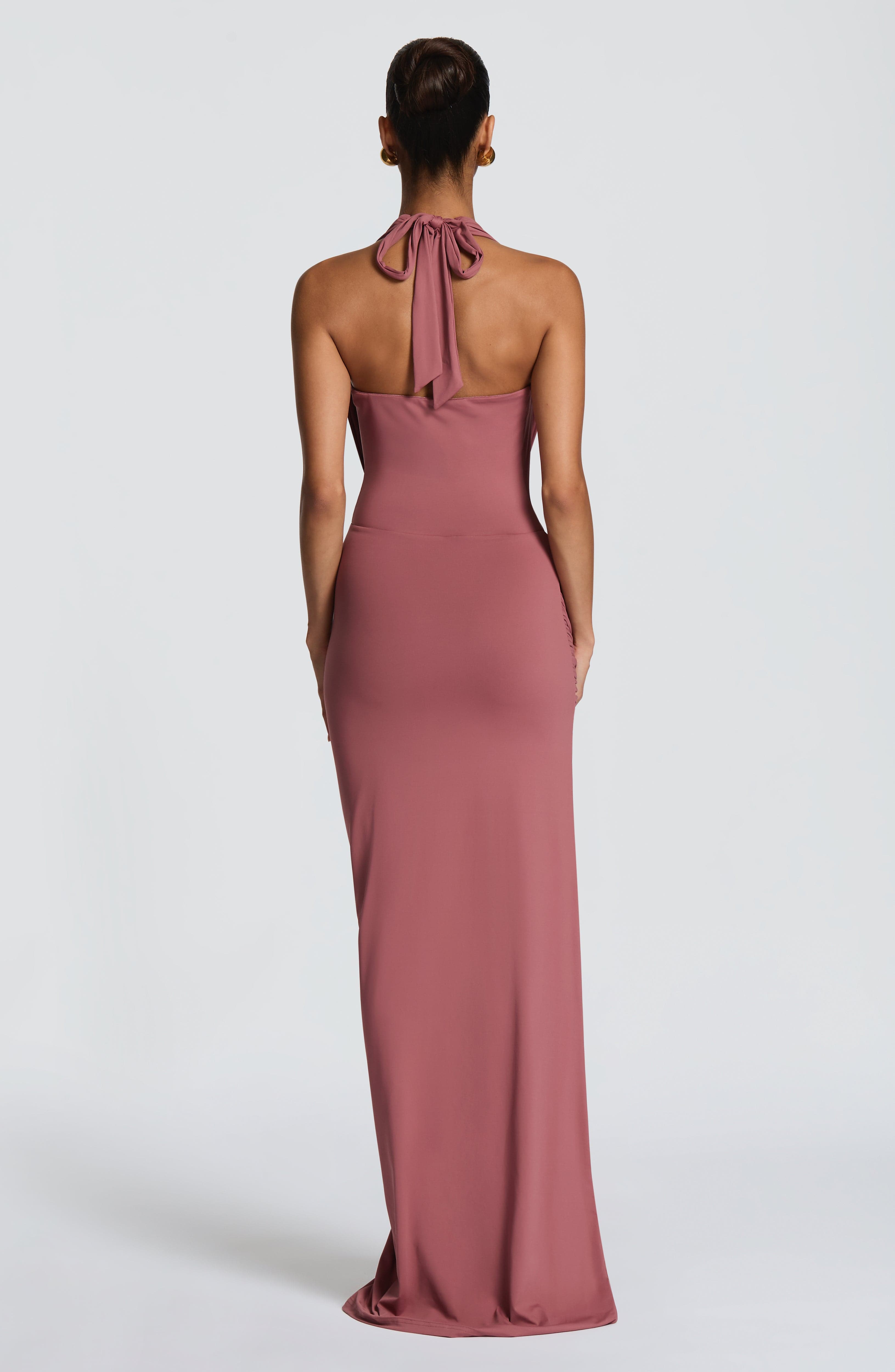minilena Kingsley Maxi Dress Rose Brown