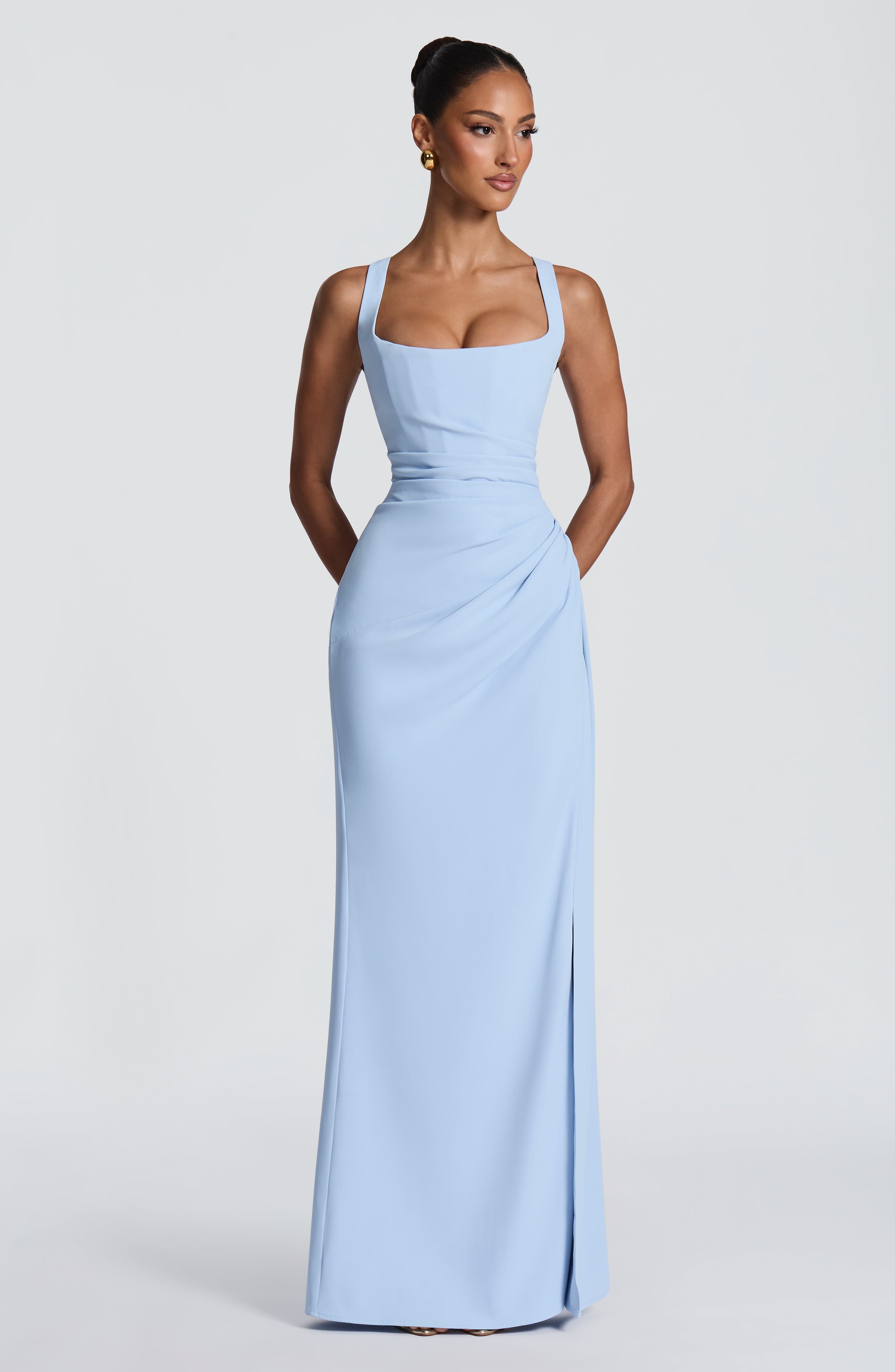 minilena Laleh Maxi Dress Glacier Blue