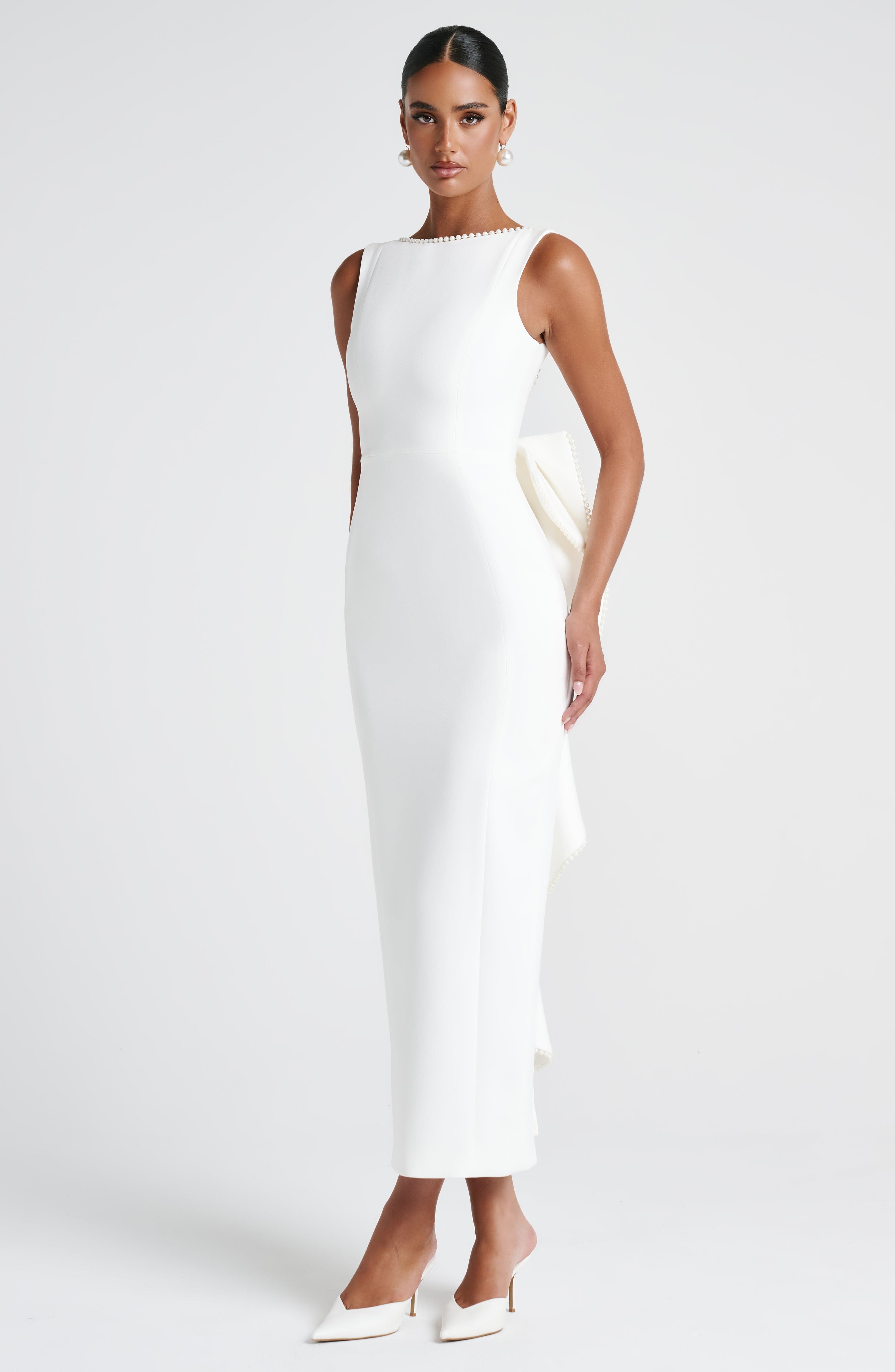 minilena Lana Midaxi Dress Ivory