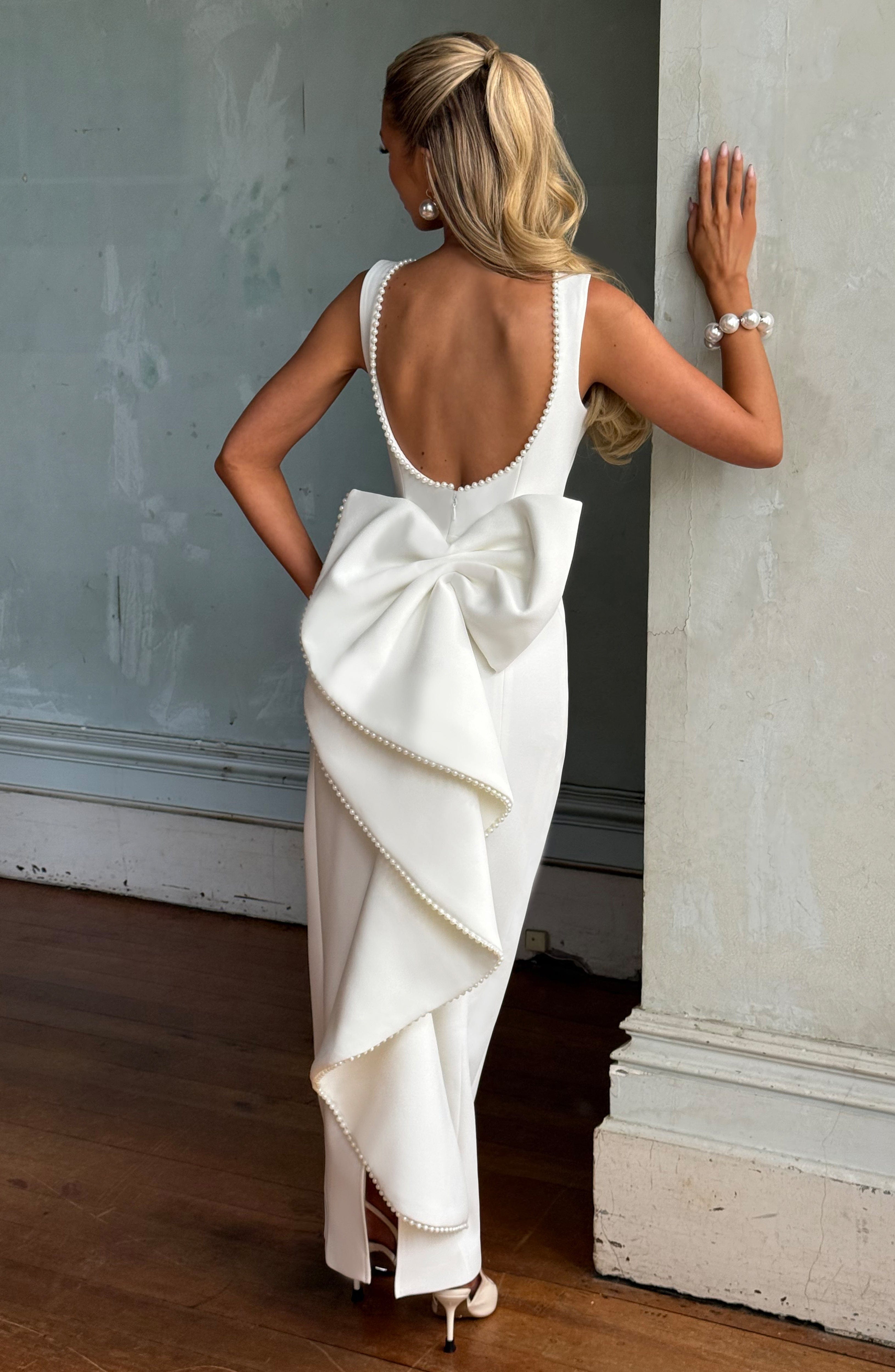 minilena Lana Midaxi Dress Ivory