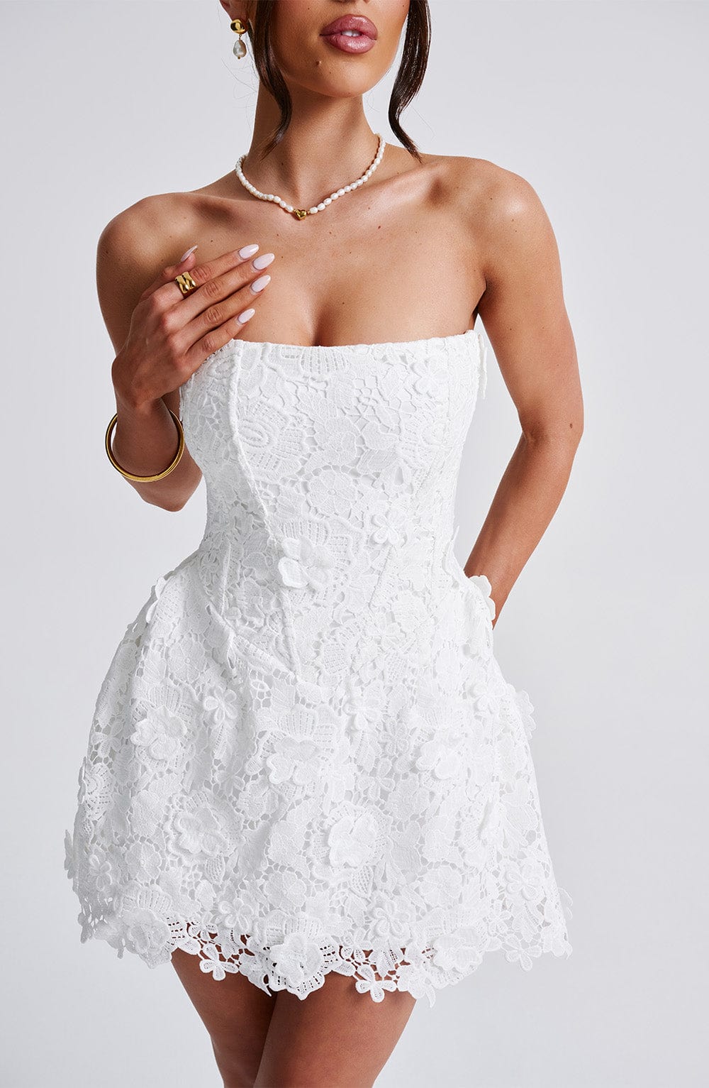 minilena Leona Mini Dress Ivory