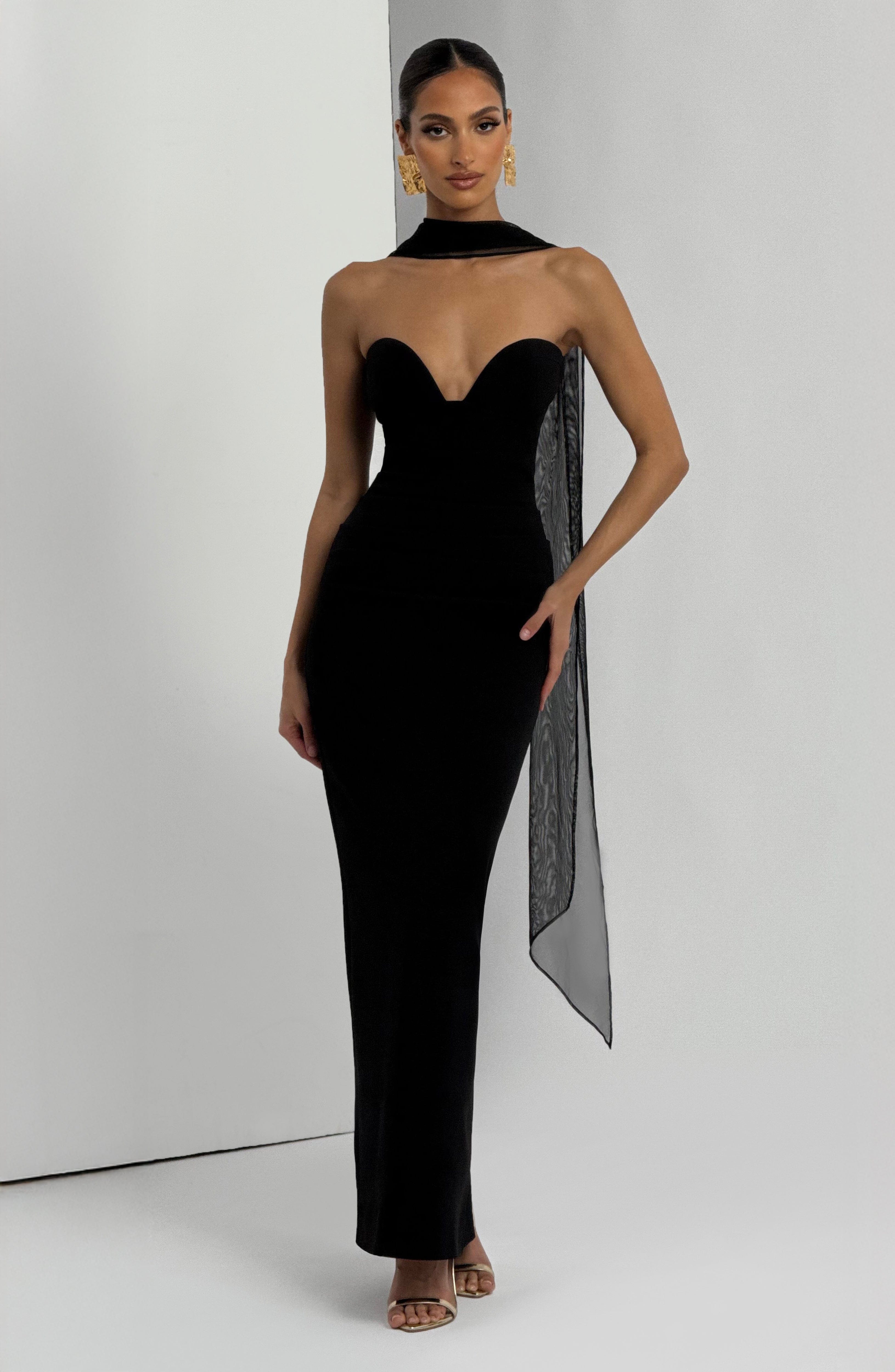 minilena Lindsey Maxi Dress Black