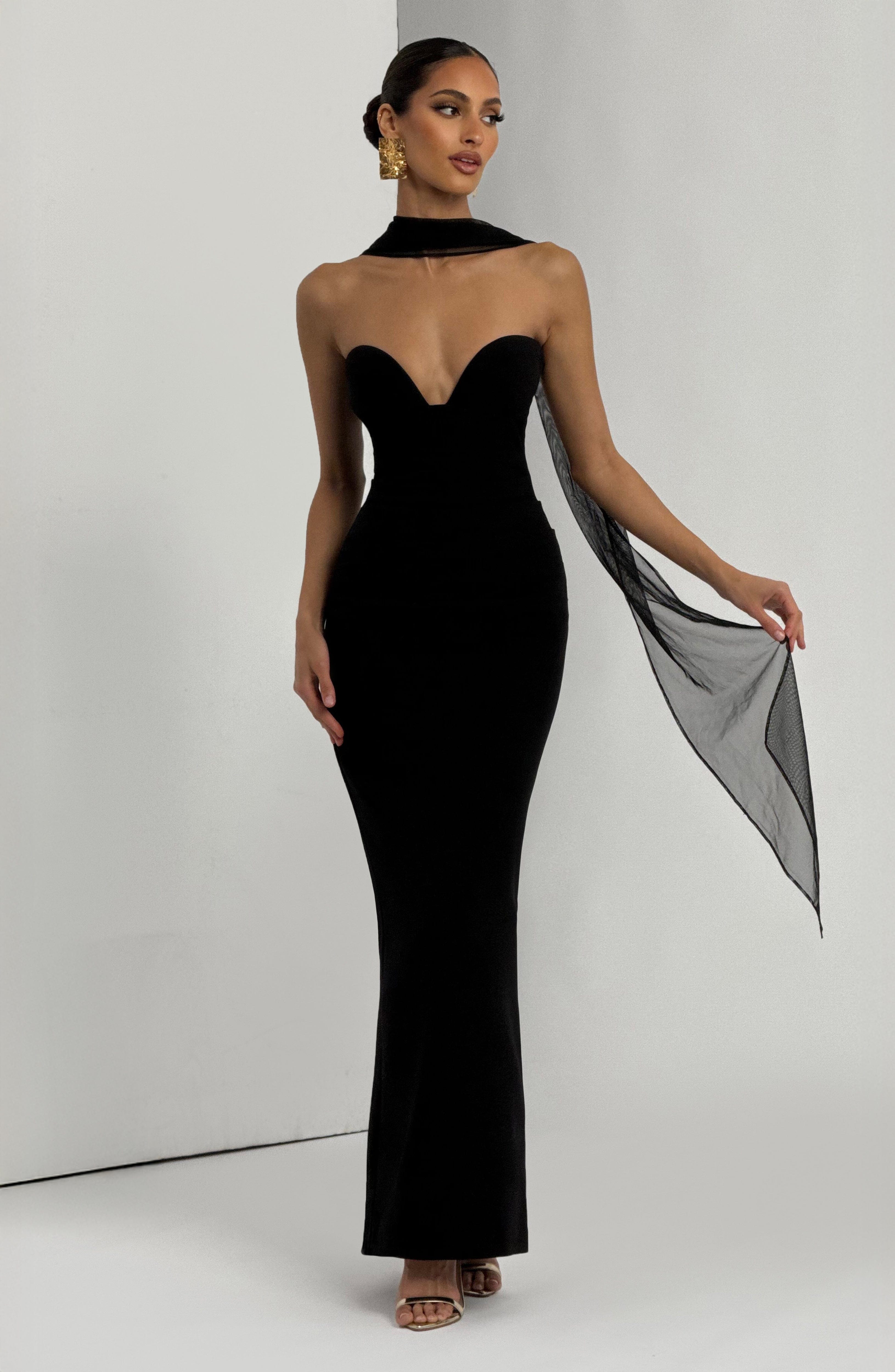 minilena Lindsey Maxi Dress Black