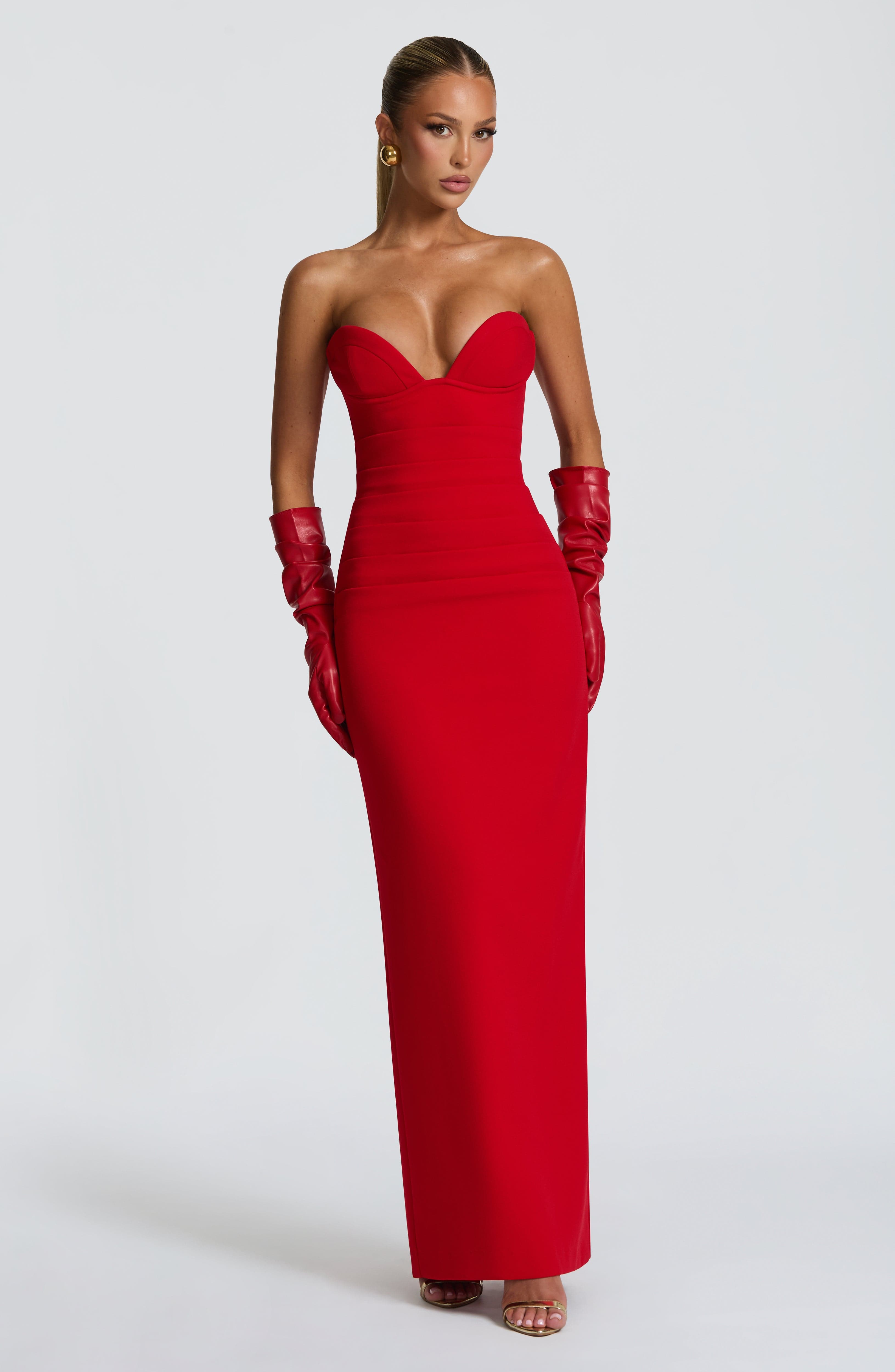 minilena Lindsey Maxi Dress Red
