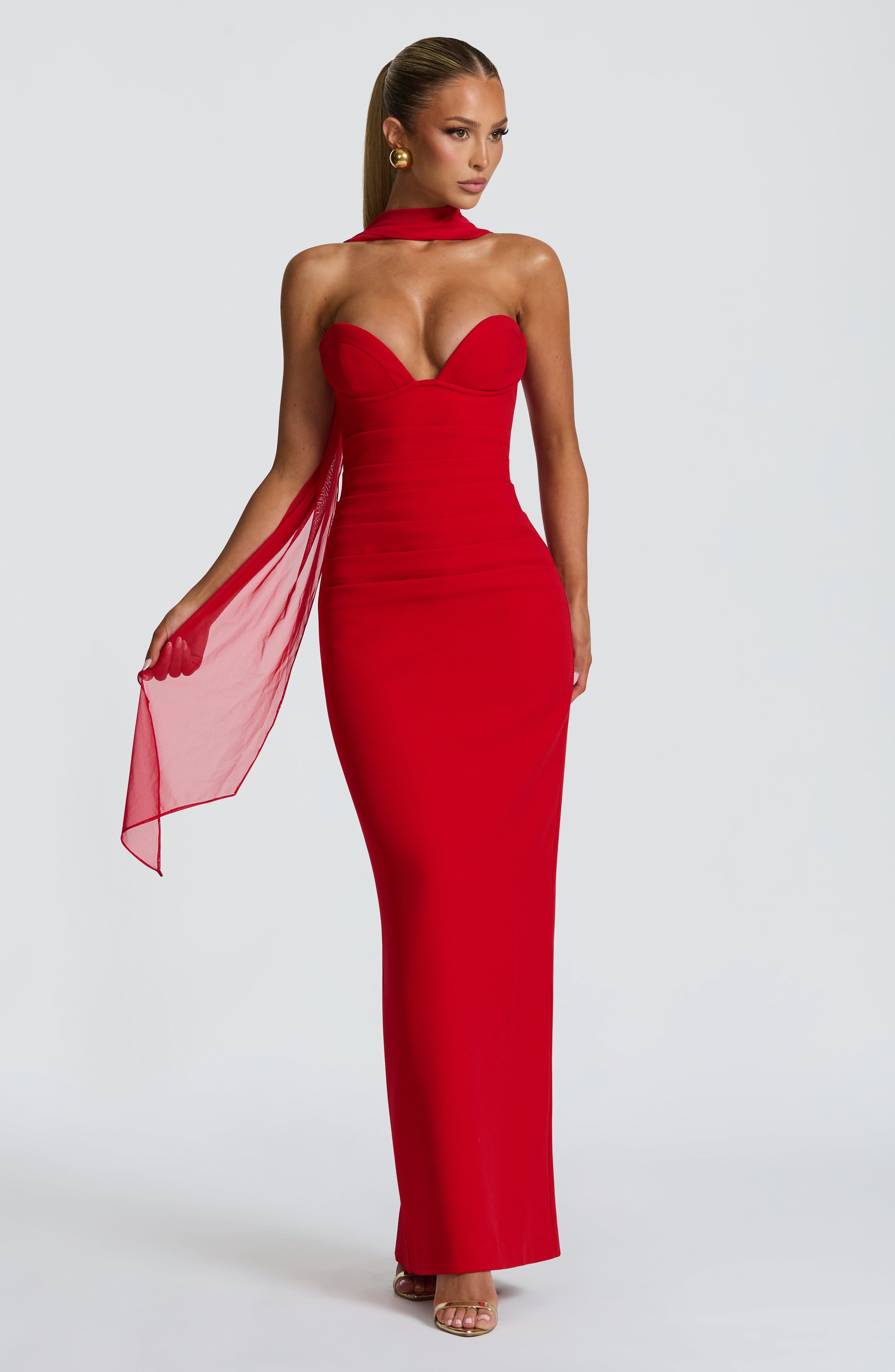 minilena Lindsey Maxi Dress Red
