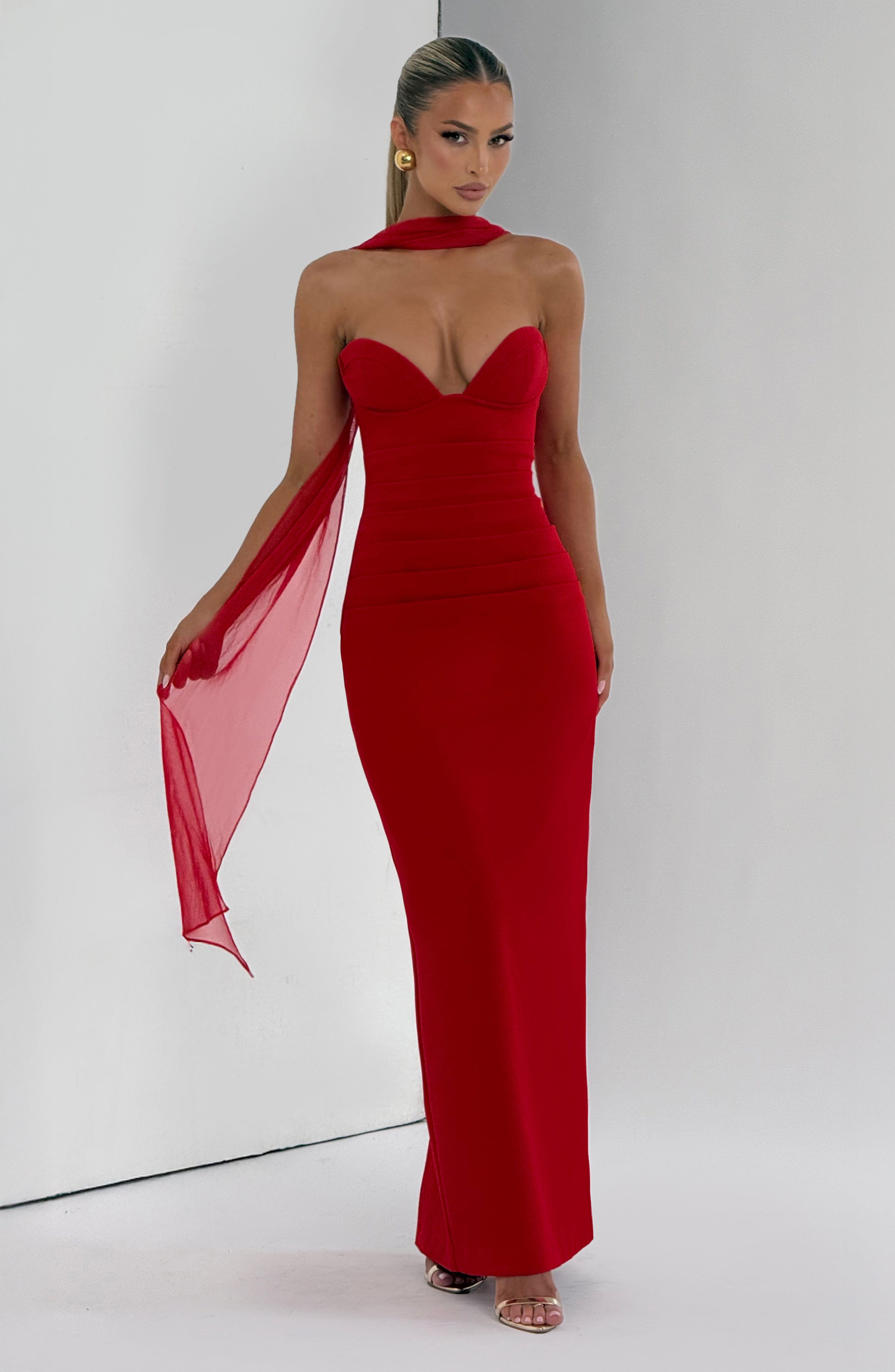 minilena Lindsey Maxi Dress Red