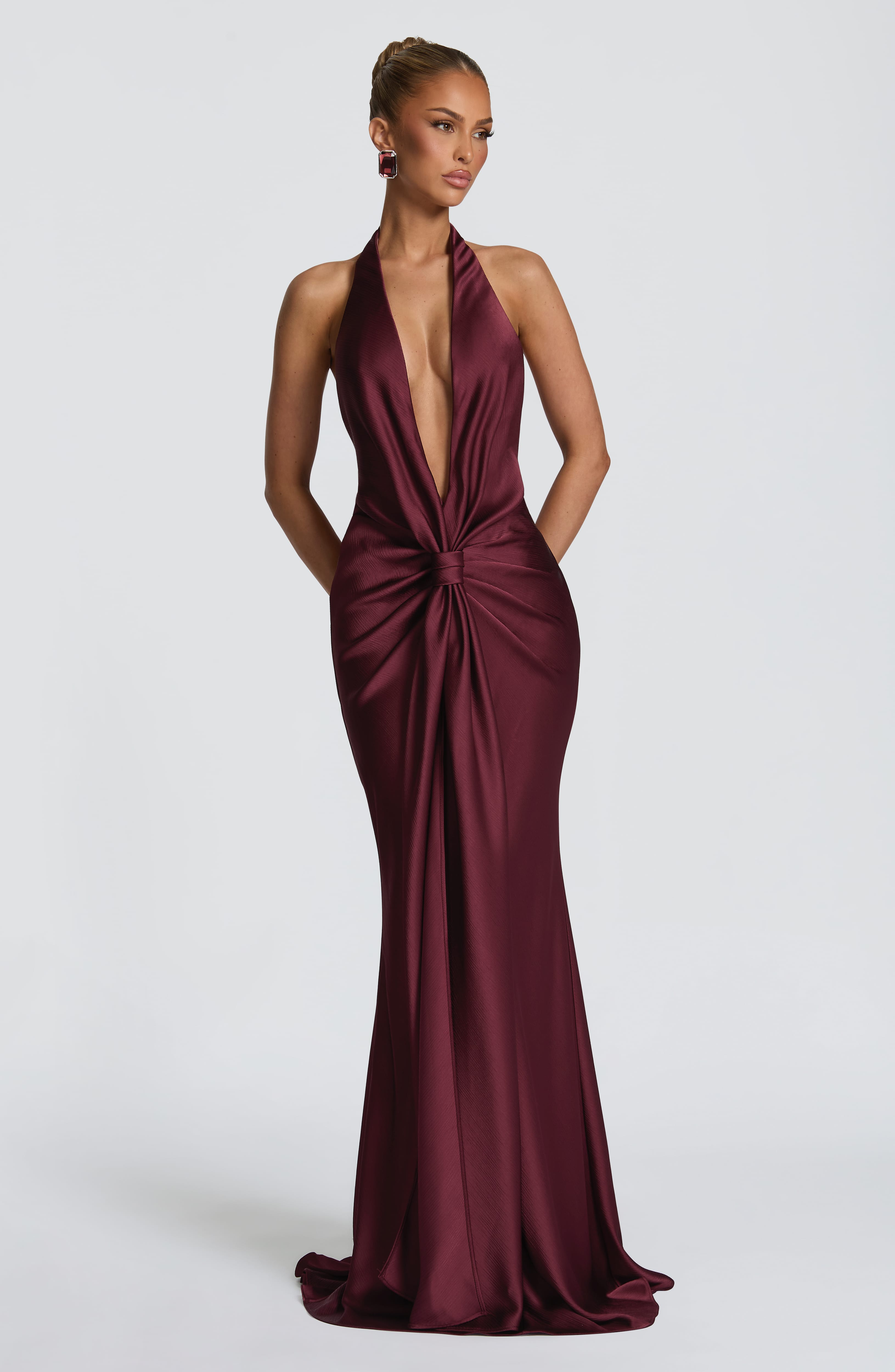 minilena Linette Gown Cherry Lacquer