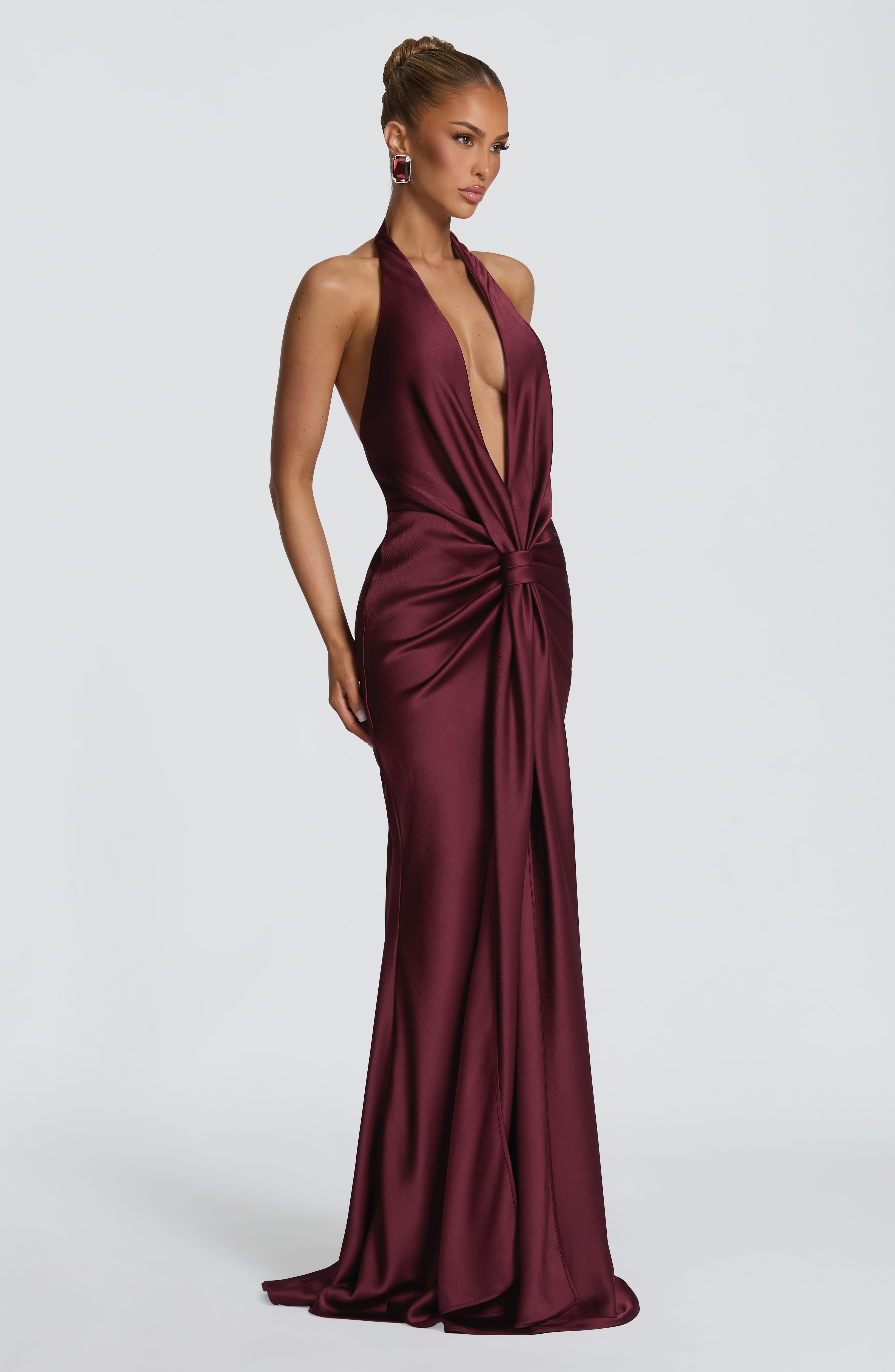 minilena Linette Gown Cherry Lacquer