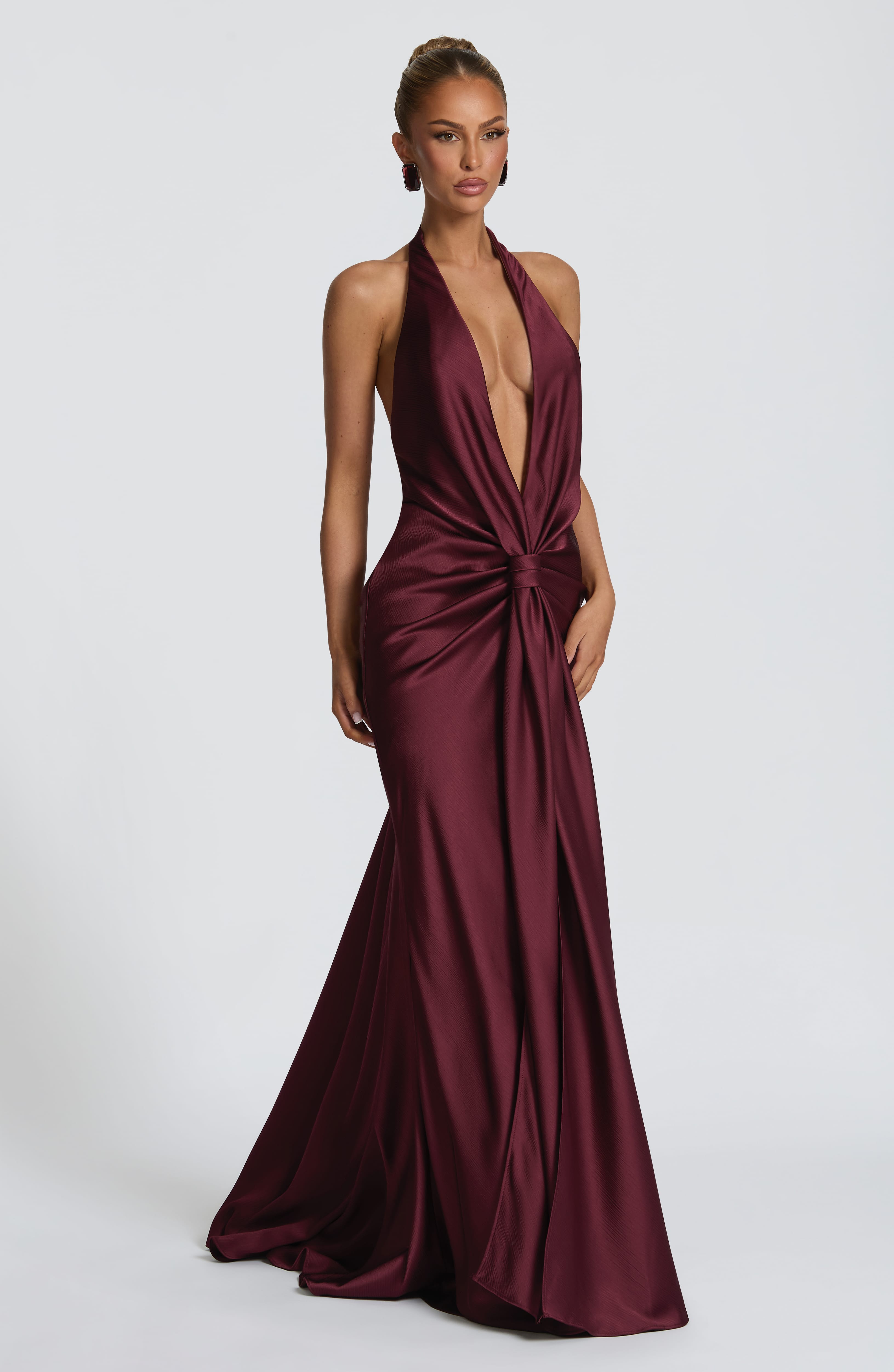 minilena Linette Gown Cherry Lacquer