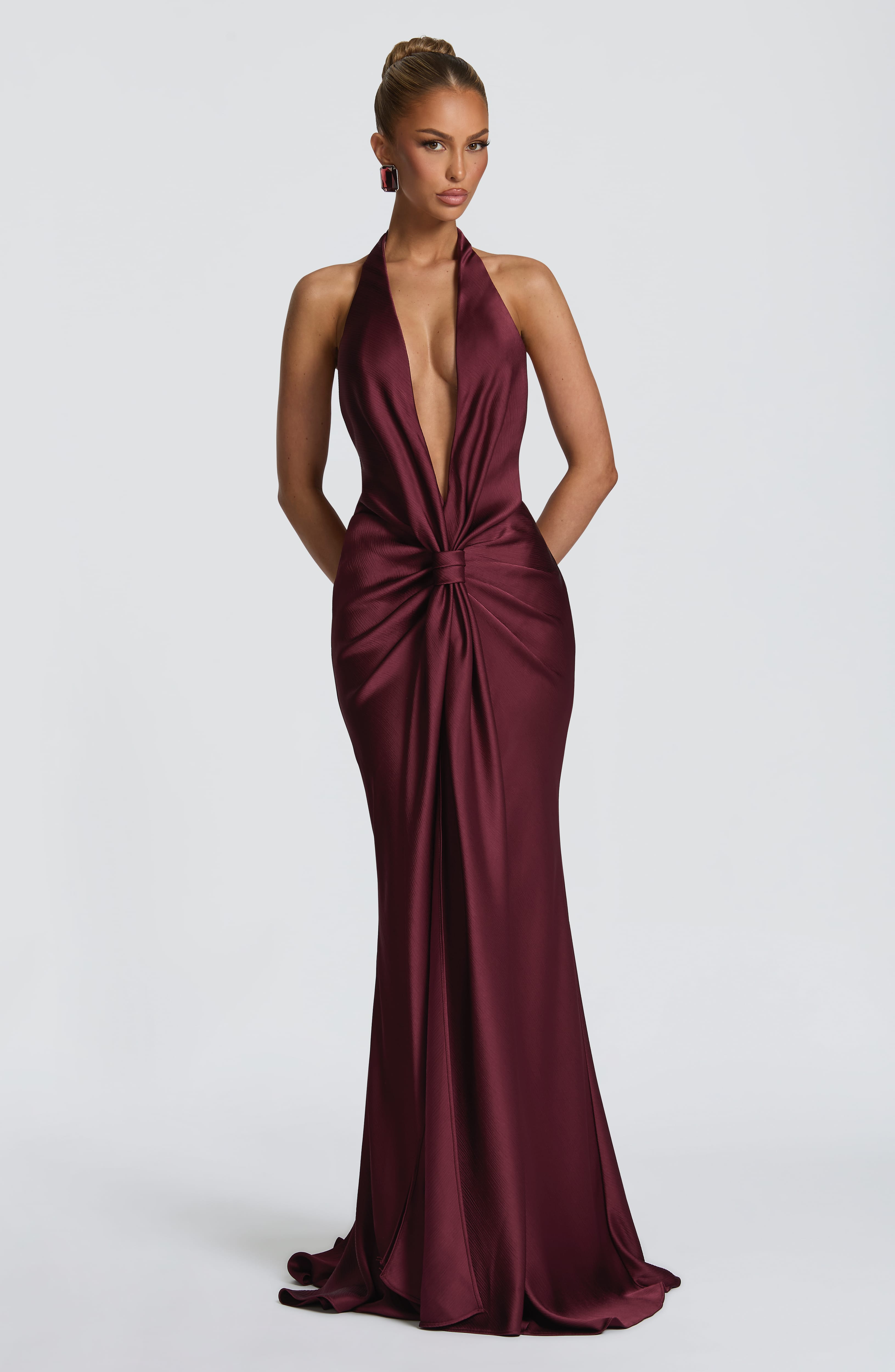 minilena Linette Gown Cherry Lacquer