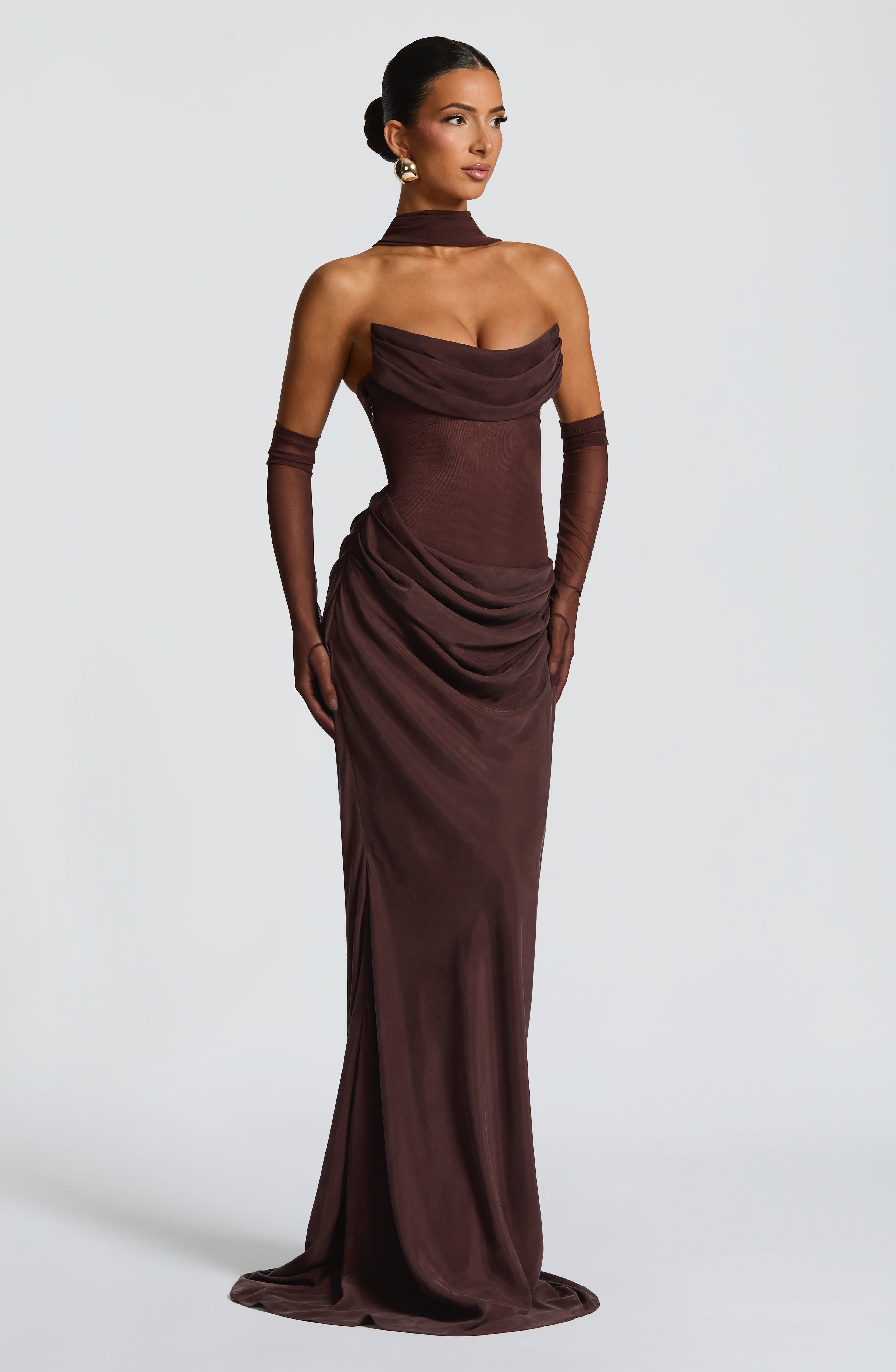 minilena Liora Maxi Dress Plum Brown