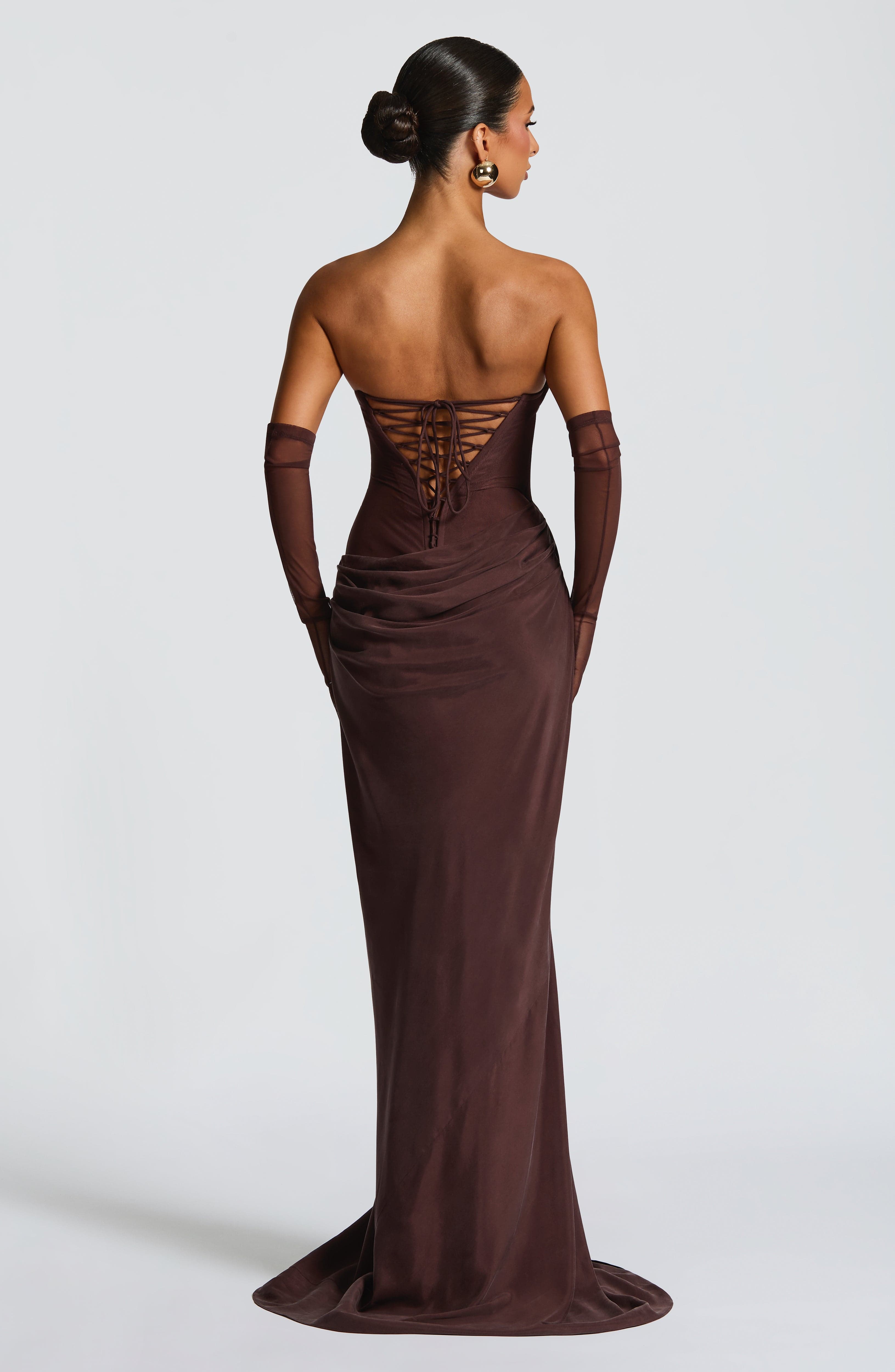 minilena Liora Maxi Dress Plum Brown