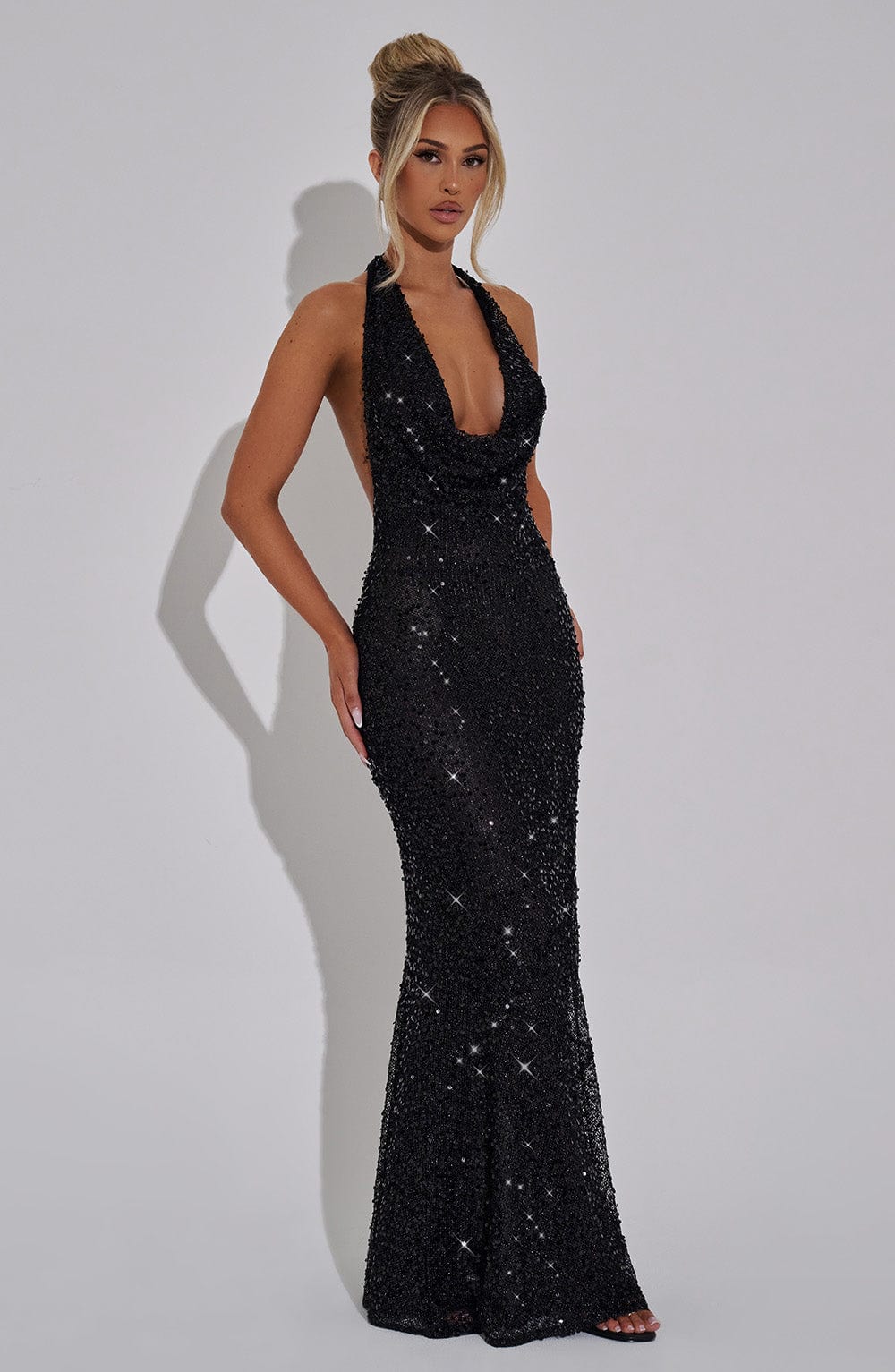 minilena Lorena Maxi Dress Black Lined