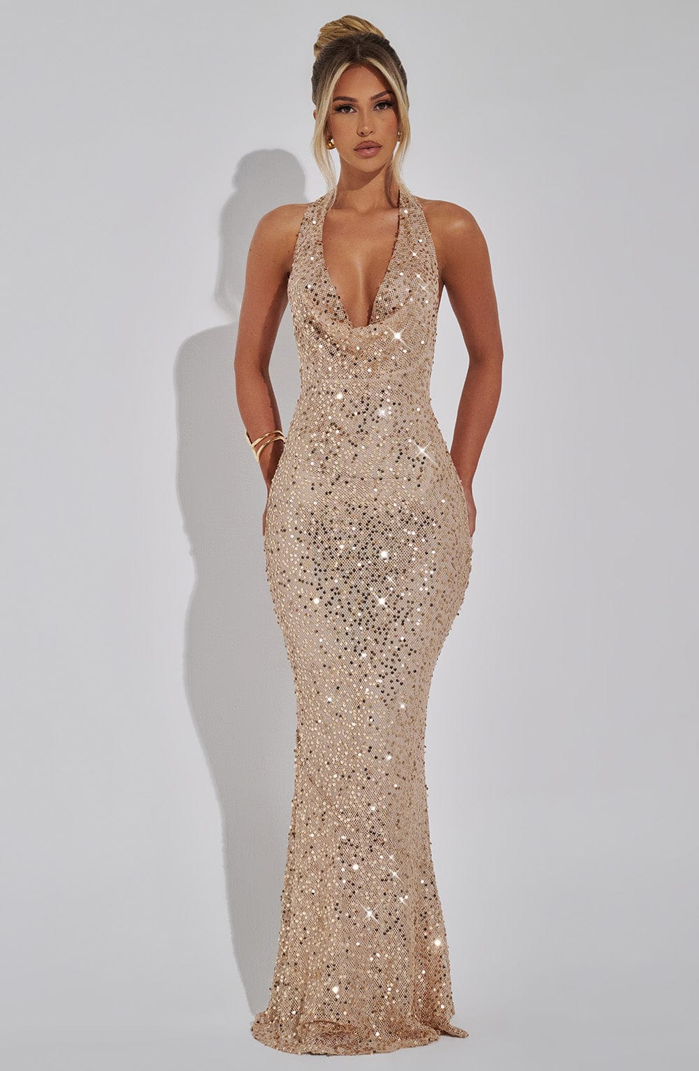 minilena Lorena Maxi Dress Gold Lined