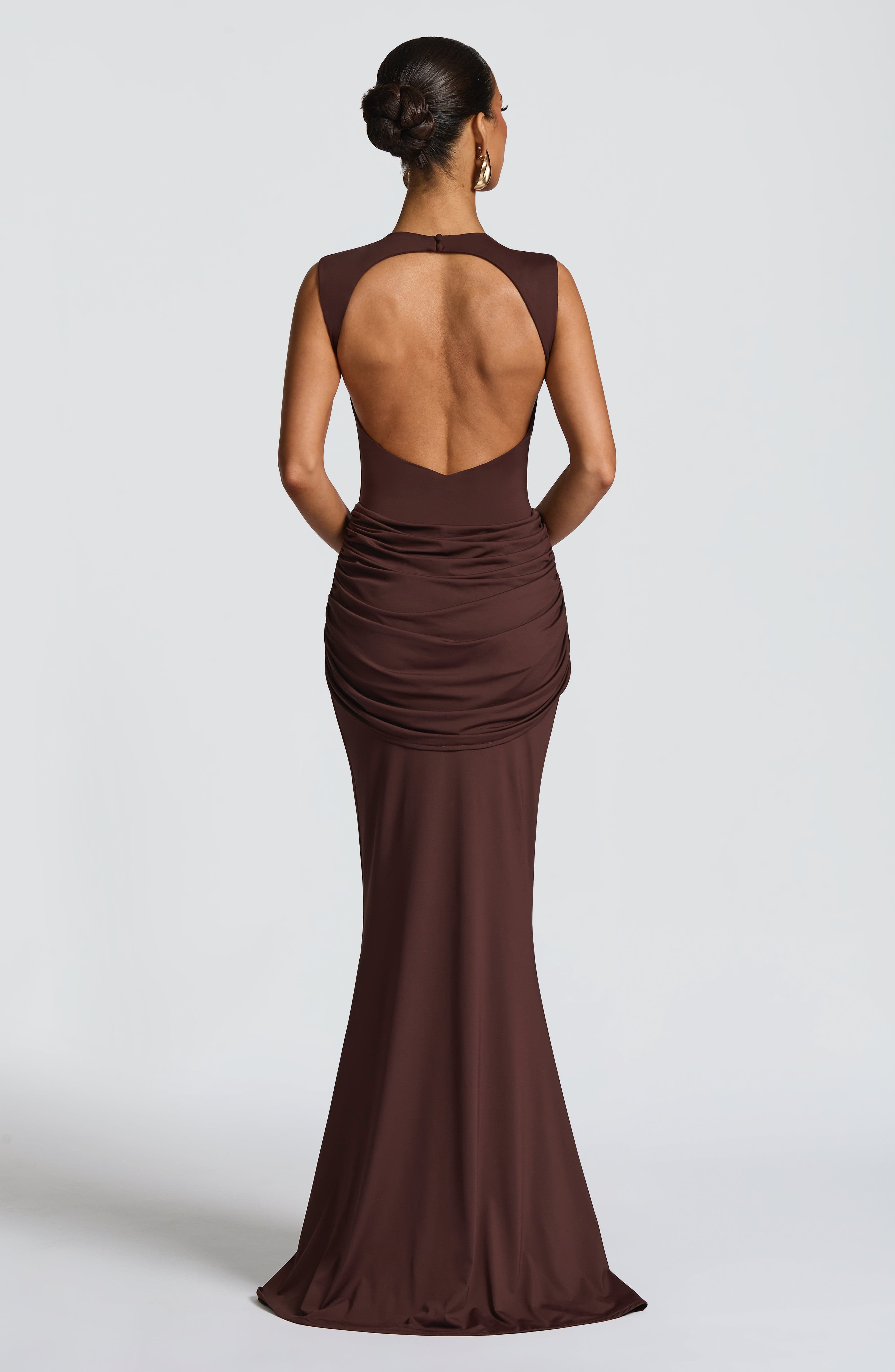 minilena Lorenza Maxi Dress Plum Brown