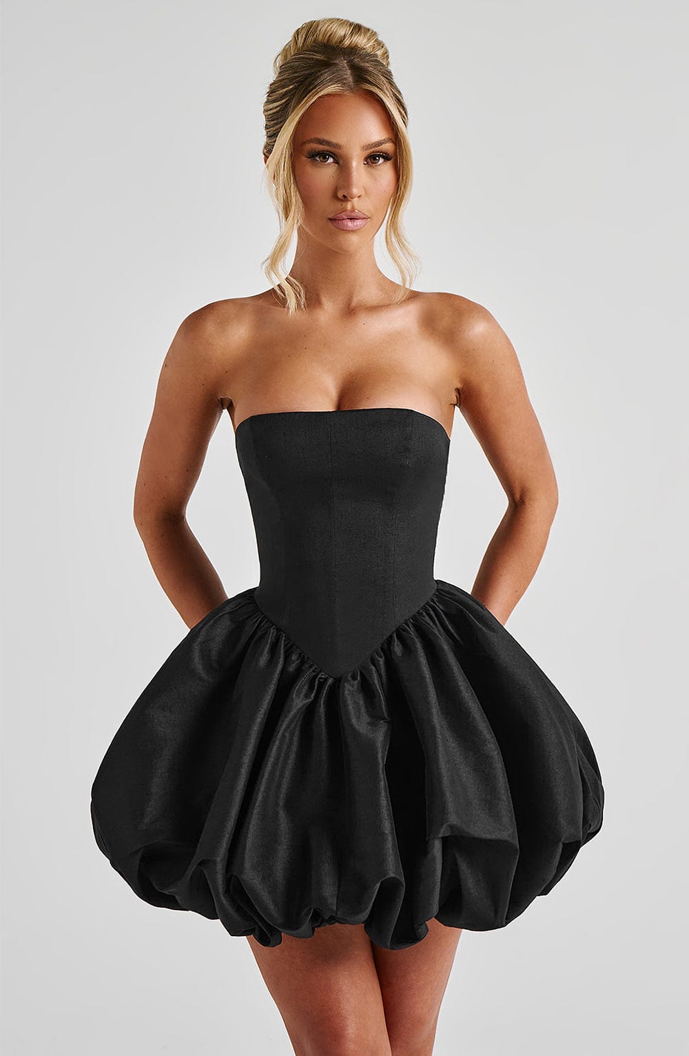 minilena Lotus Mini Dress Black