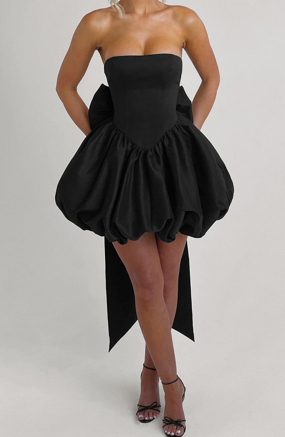 minilena Lotus Mini Dress Black