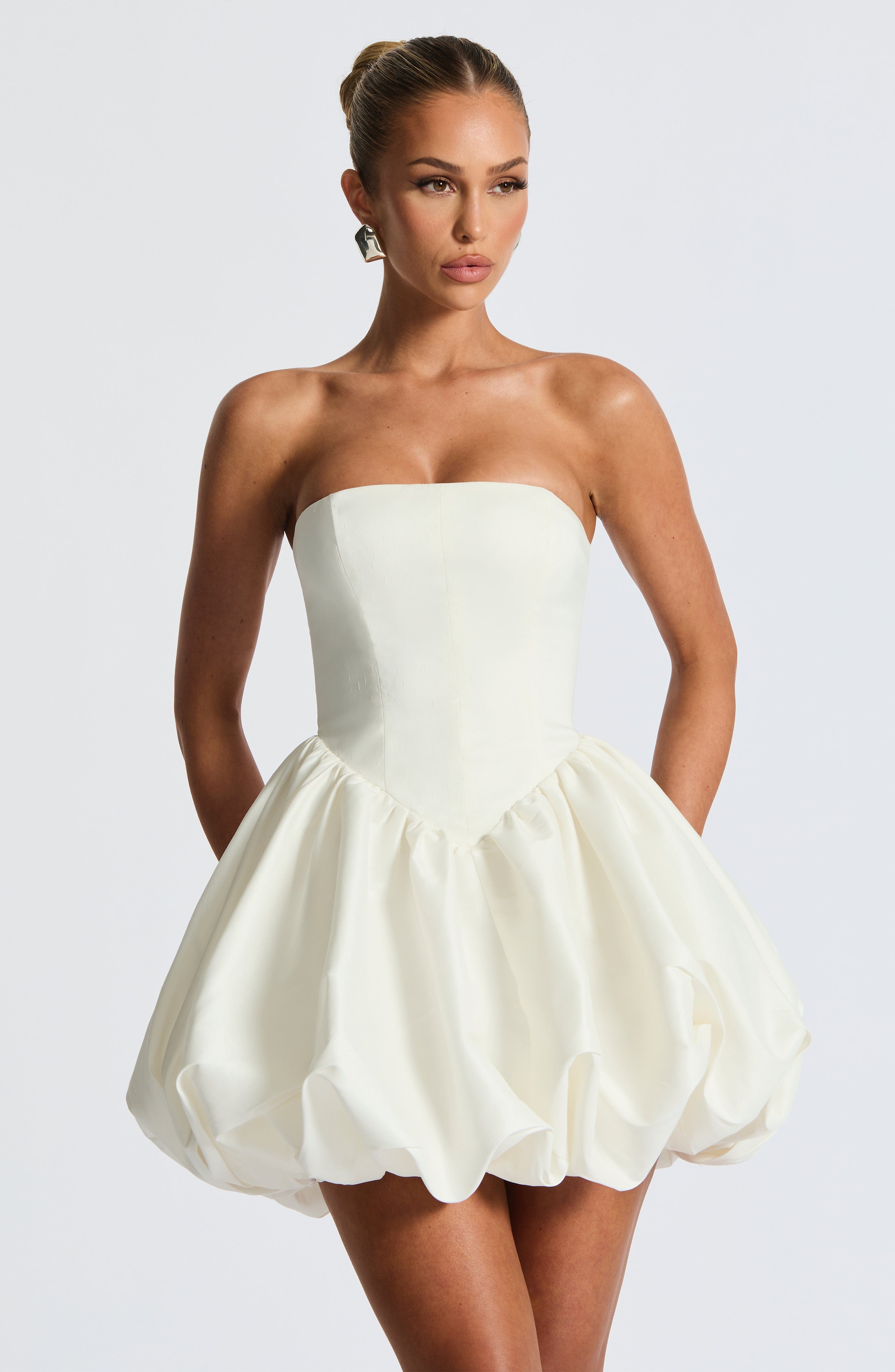minilena Lotus Mini Dress Ivory