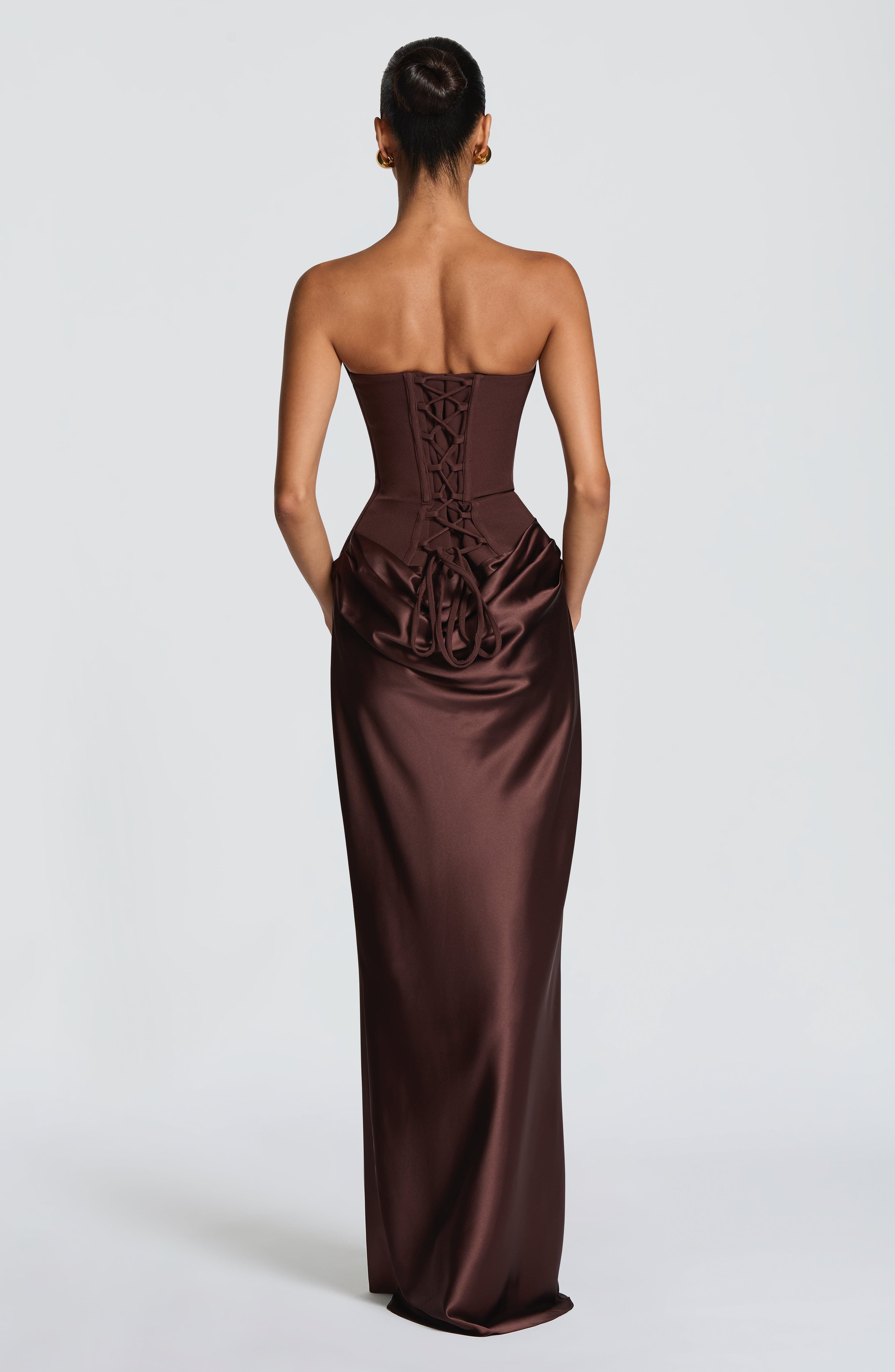 minilena Maggie Maxi Dress Plum Brown