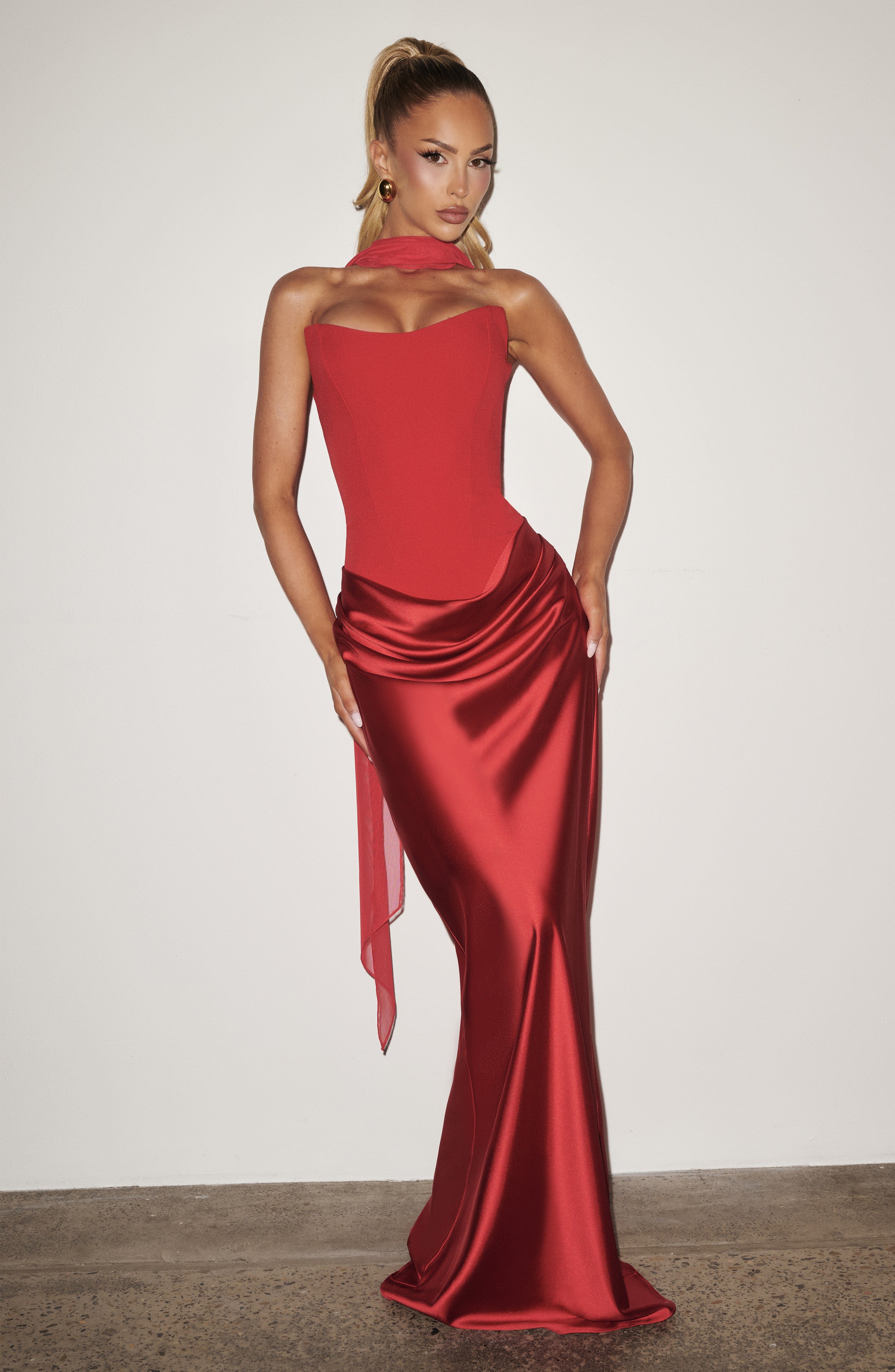 minilena Maggie Maxi Dress Red