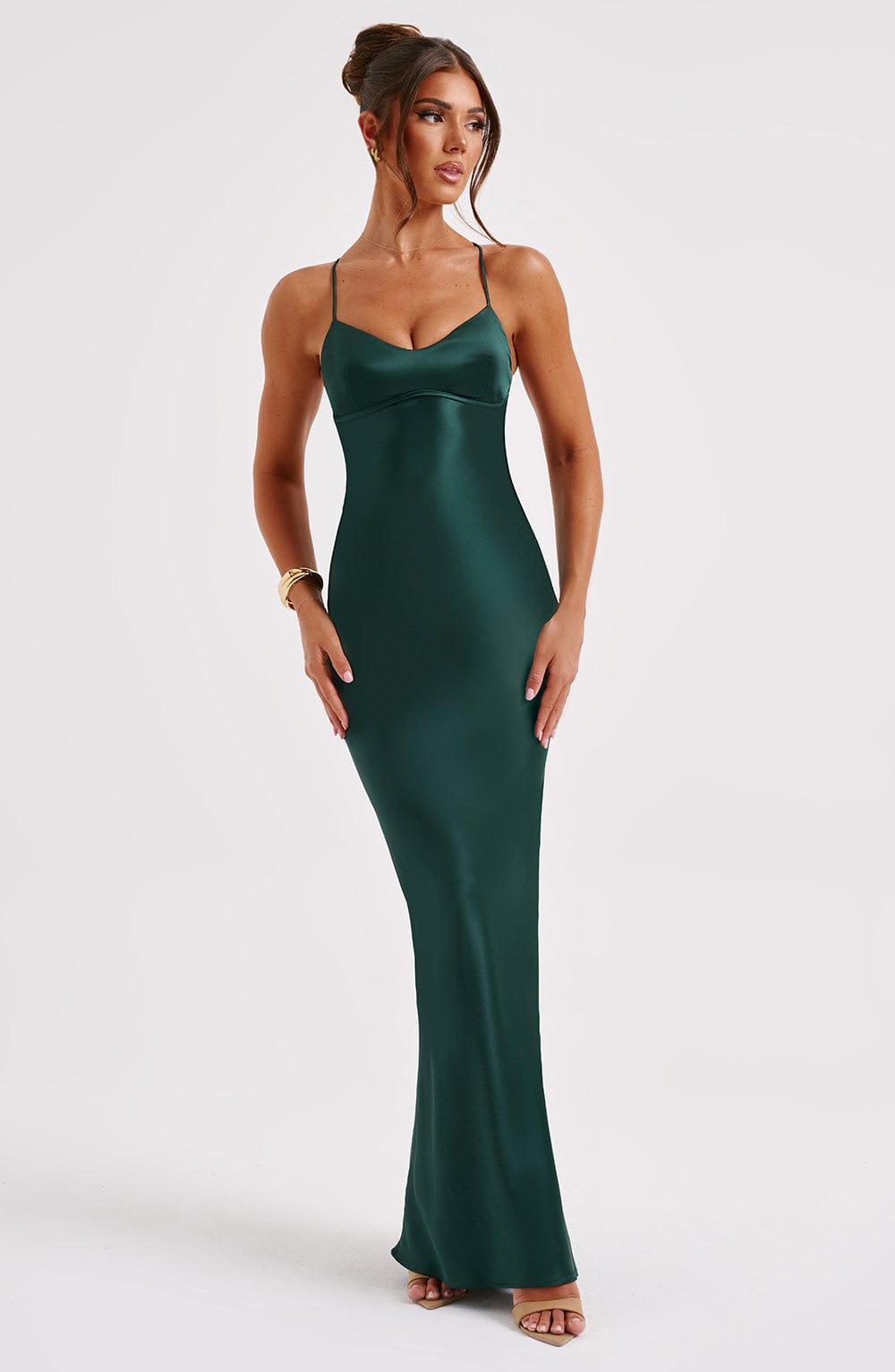 minilena Malika Maxi Dress Emerald