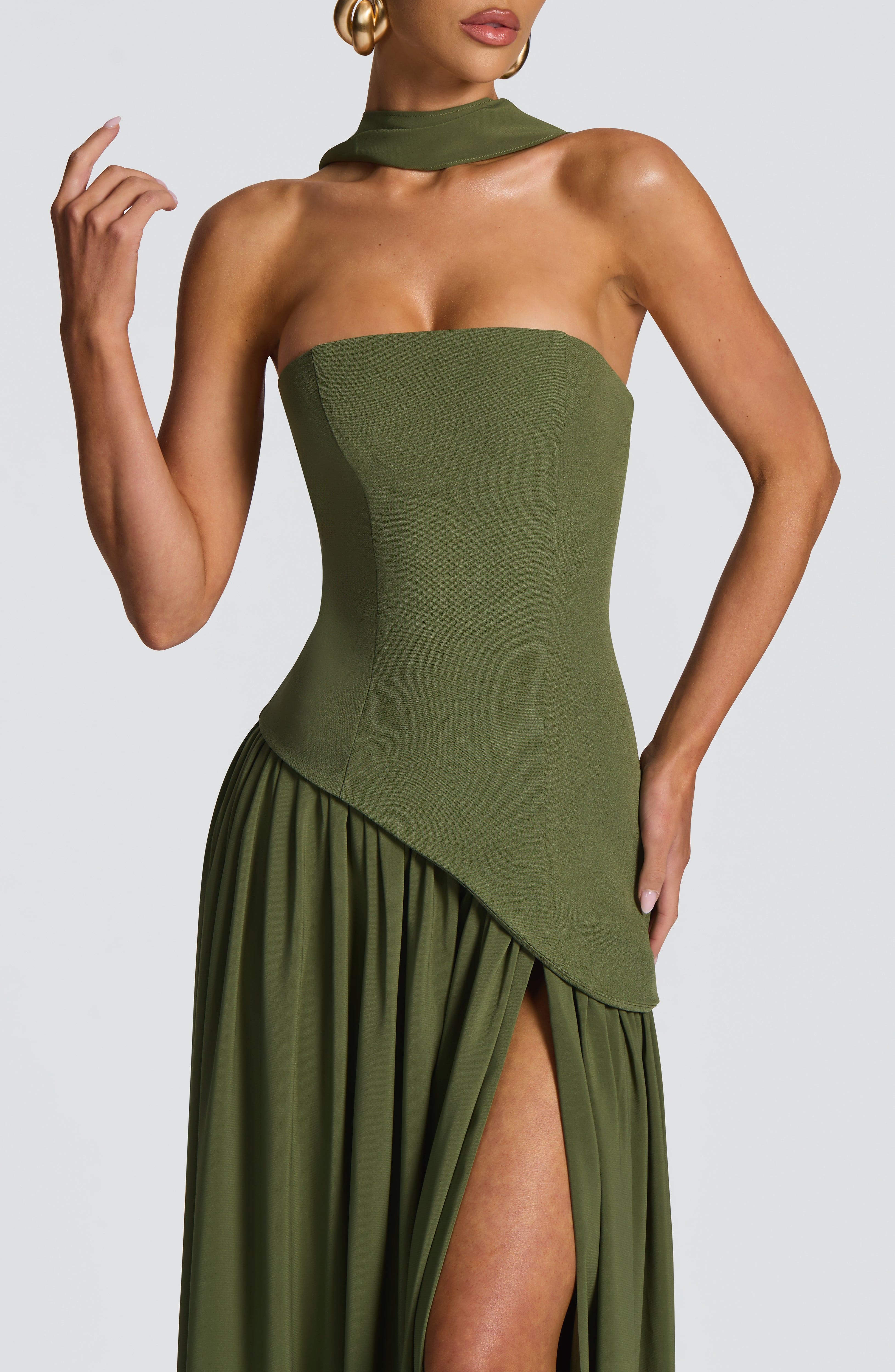minilena Maliyah Maxi Dress Khaki