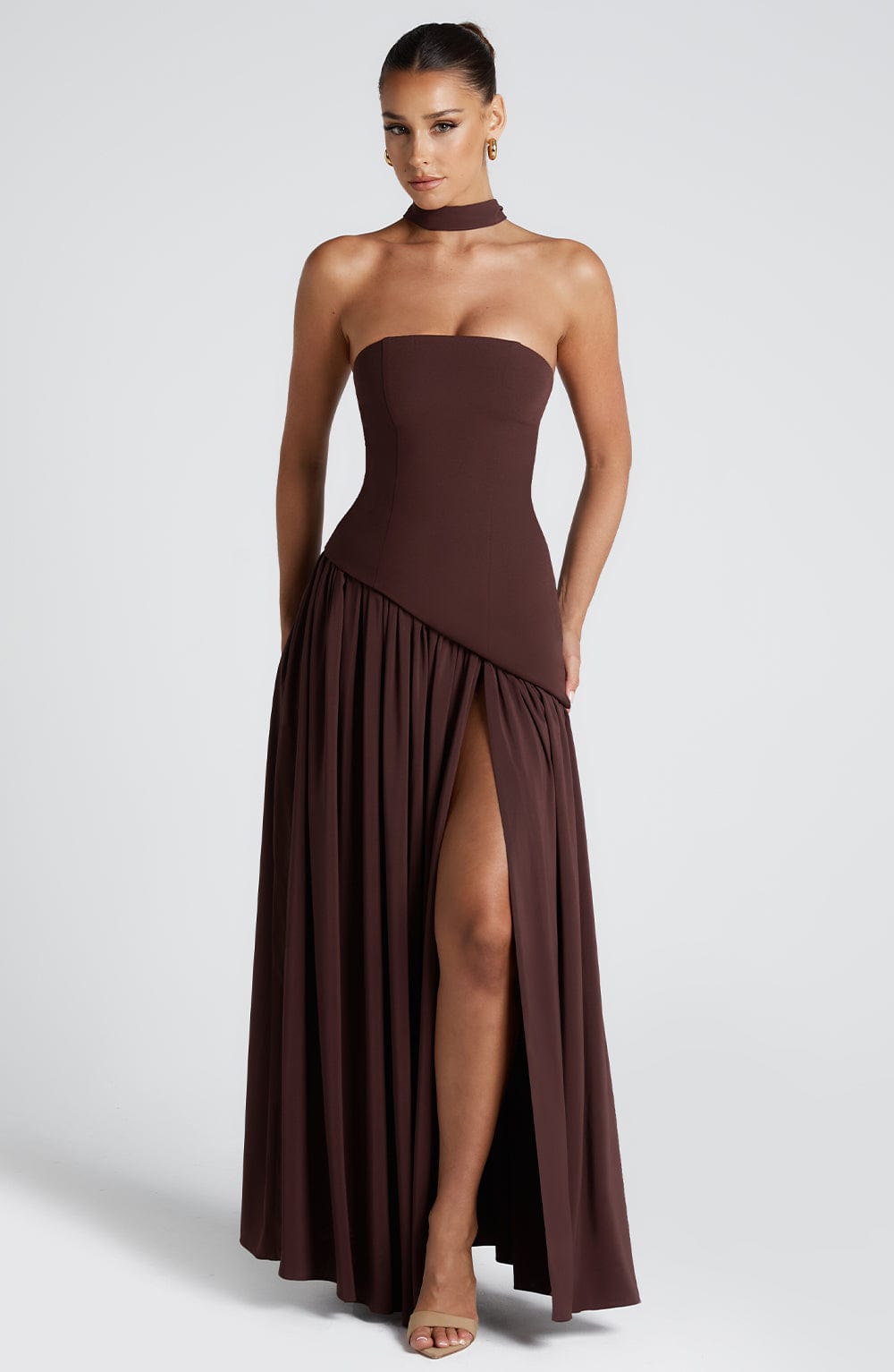 minilena Maliyah Maxi Dress Plum Brown