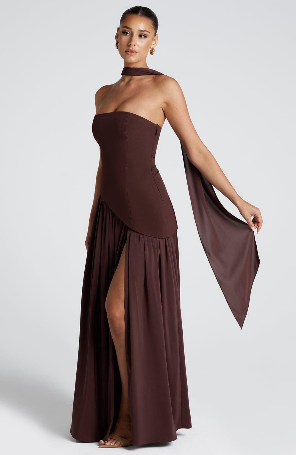 minilena Maliyah Maxi Dress Plum Brown