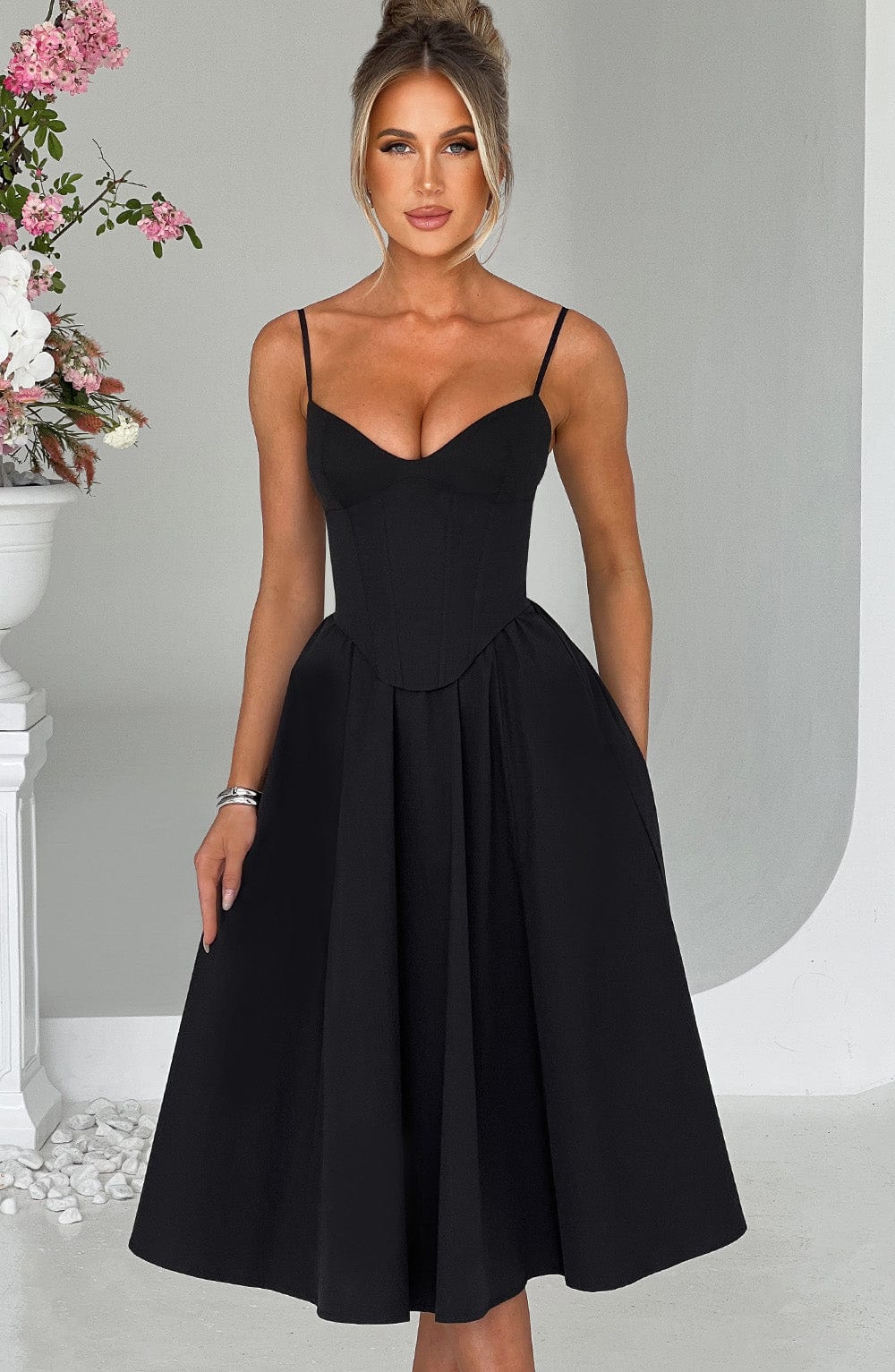 minilena Mariella Midi Dress Black