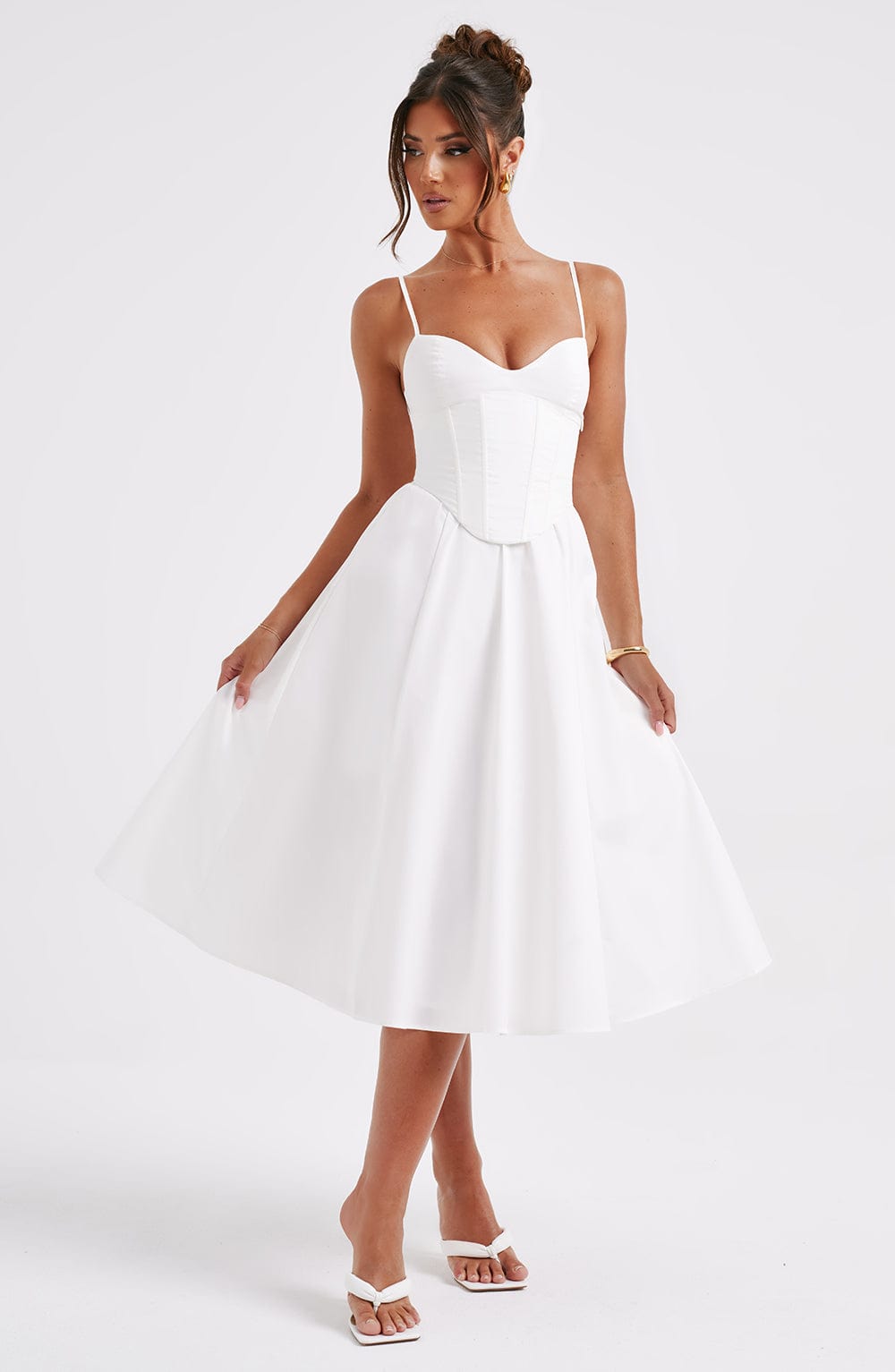 minilena Mariella Midi Dress Ivory