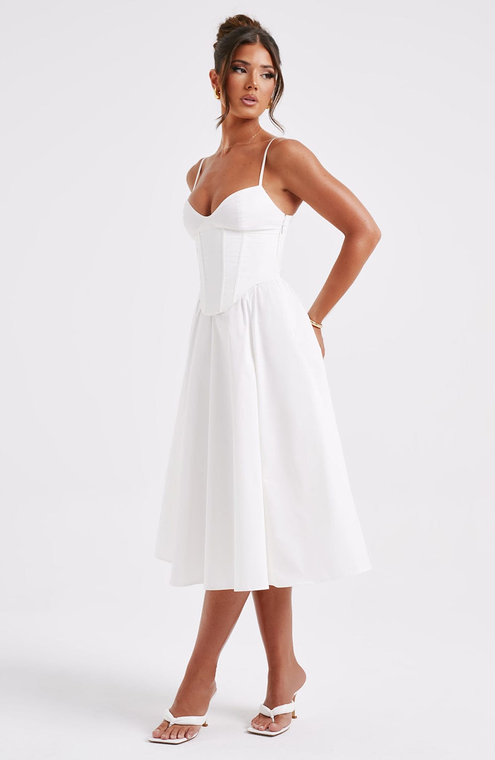minilena Mariella Midi Dress Ivory
