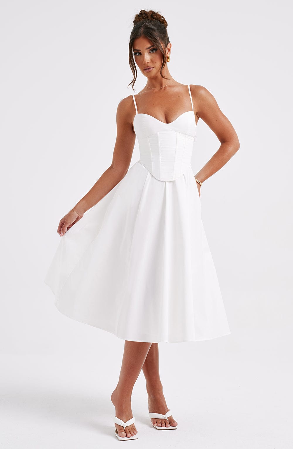 minilena Mariella Midi Dress Ivory